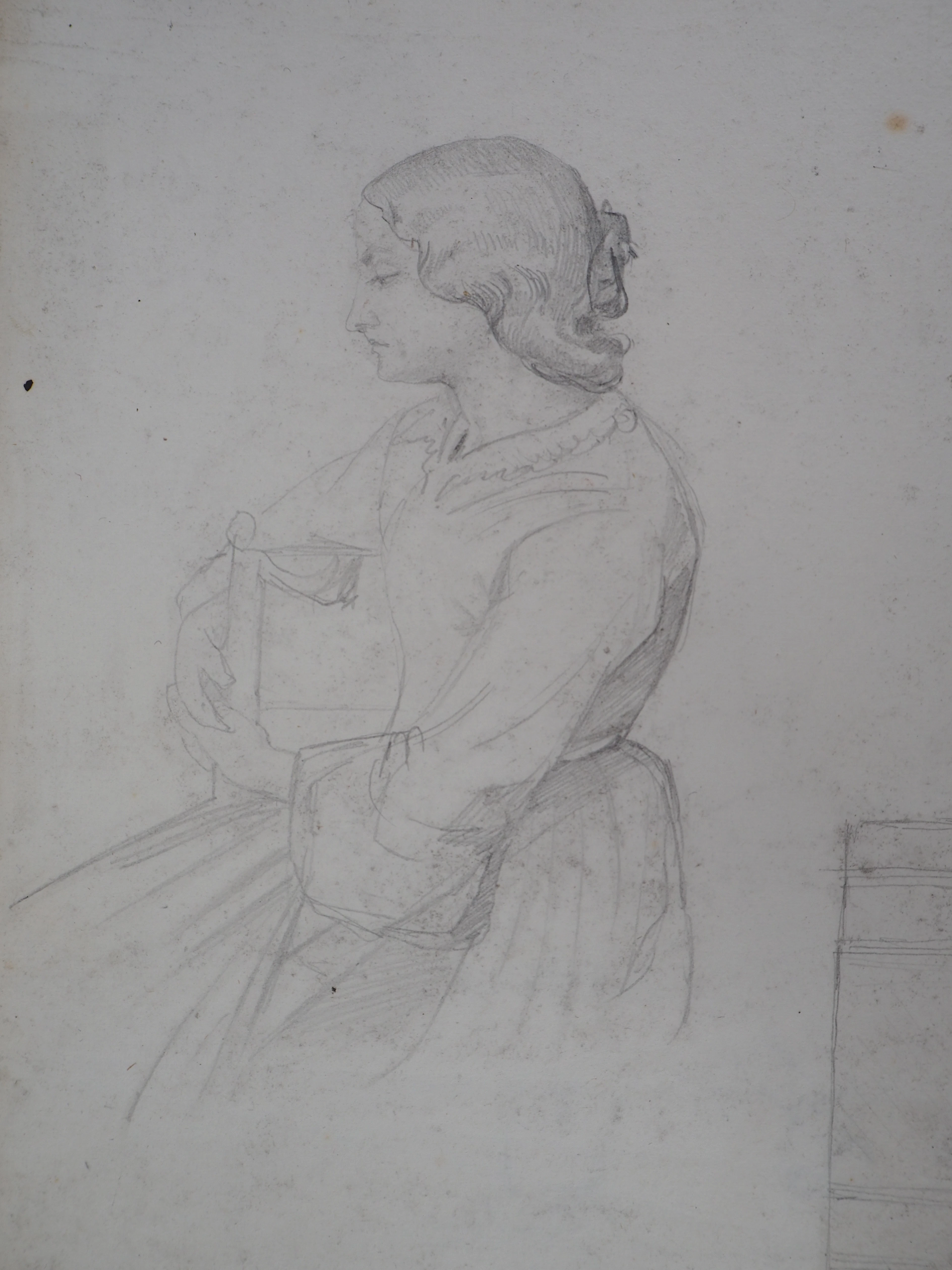 Jean François Armand BERNARD : Jeune femme - Dessin Original