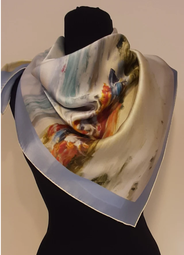 Georges YOLDJOGLOU (d’après) - Bord de Mer - Foulard en soie