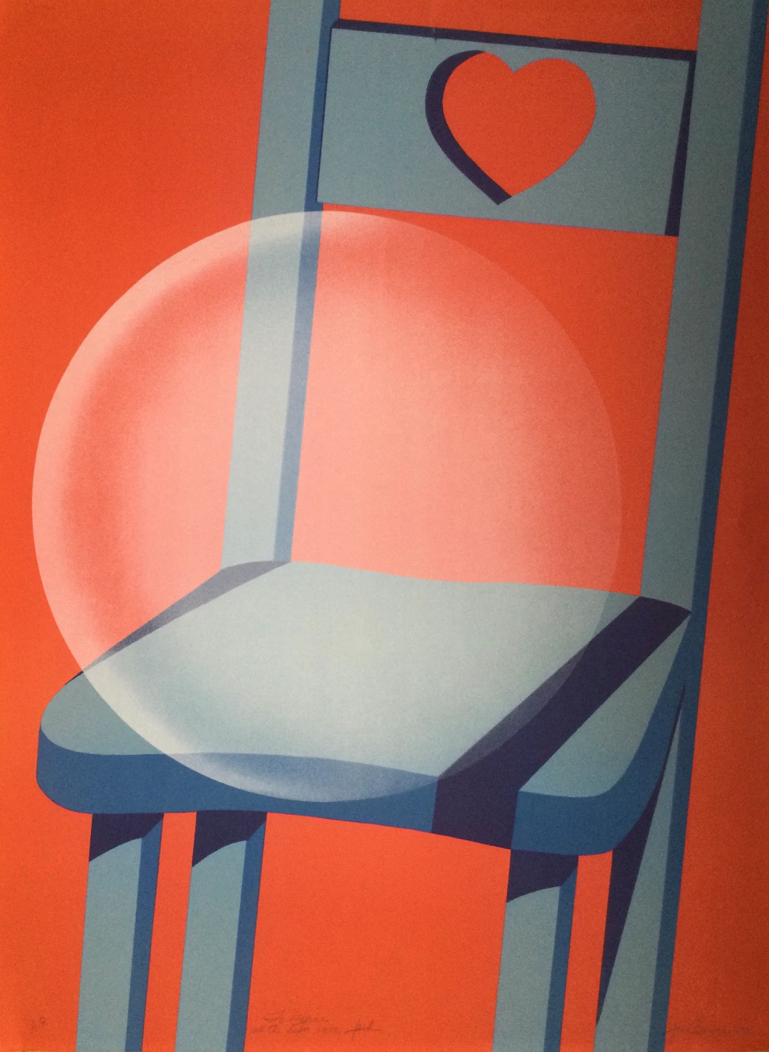 Jack BRUSCA - Blue Chair, 1973 - Lithographie originale signée