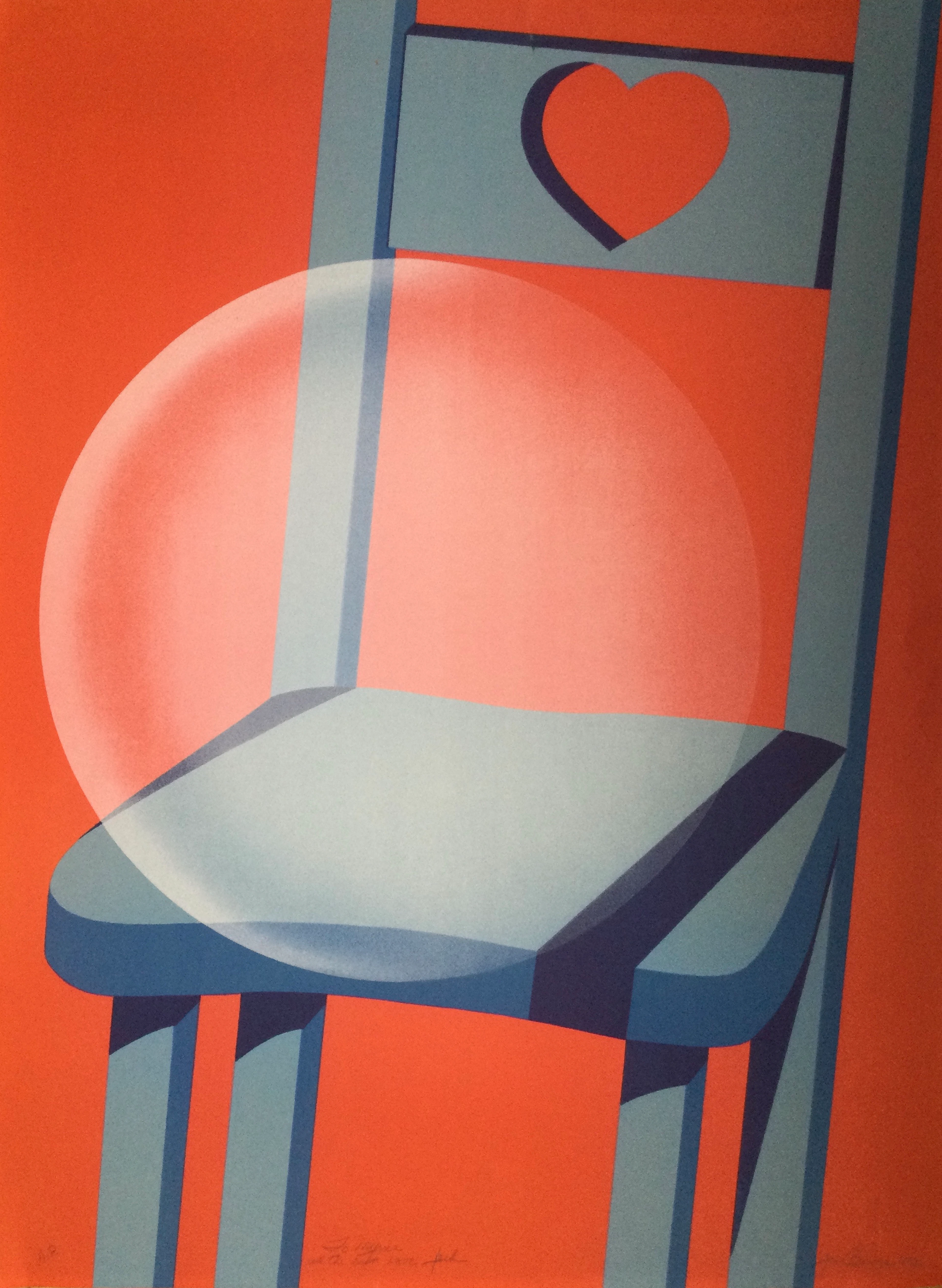 Jack BRUSCA - Blue Chair, 1973 - Lithographie originale signée