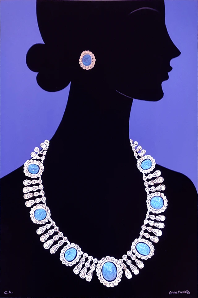 Onna Medeis, Les bijoux volés 1, sérigraphie rehaussée, 2025