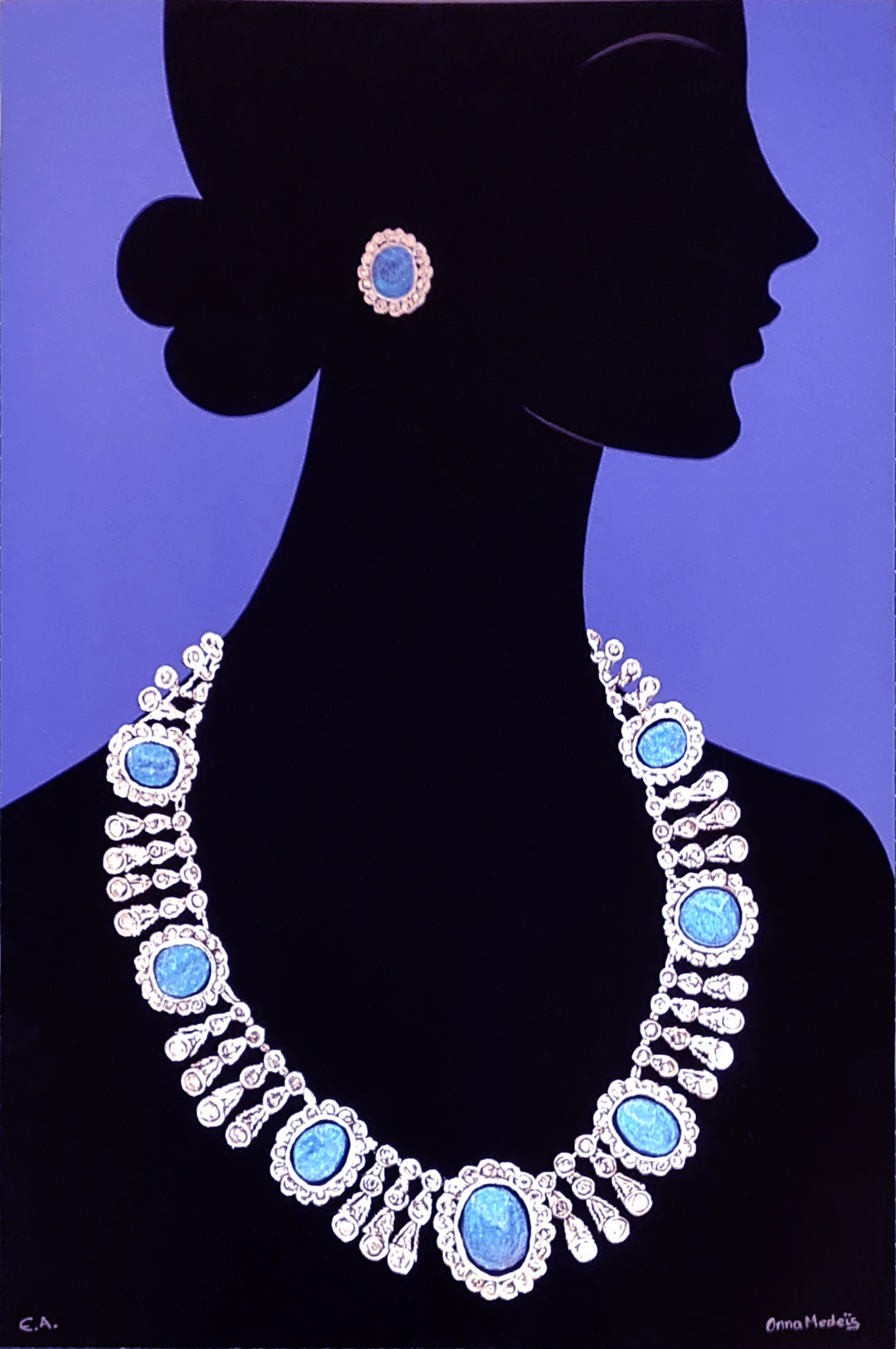 Onna Medeis, Les bijoux volés 1, sérigraphie rehaussée, 2025