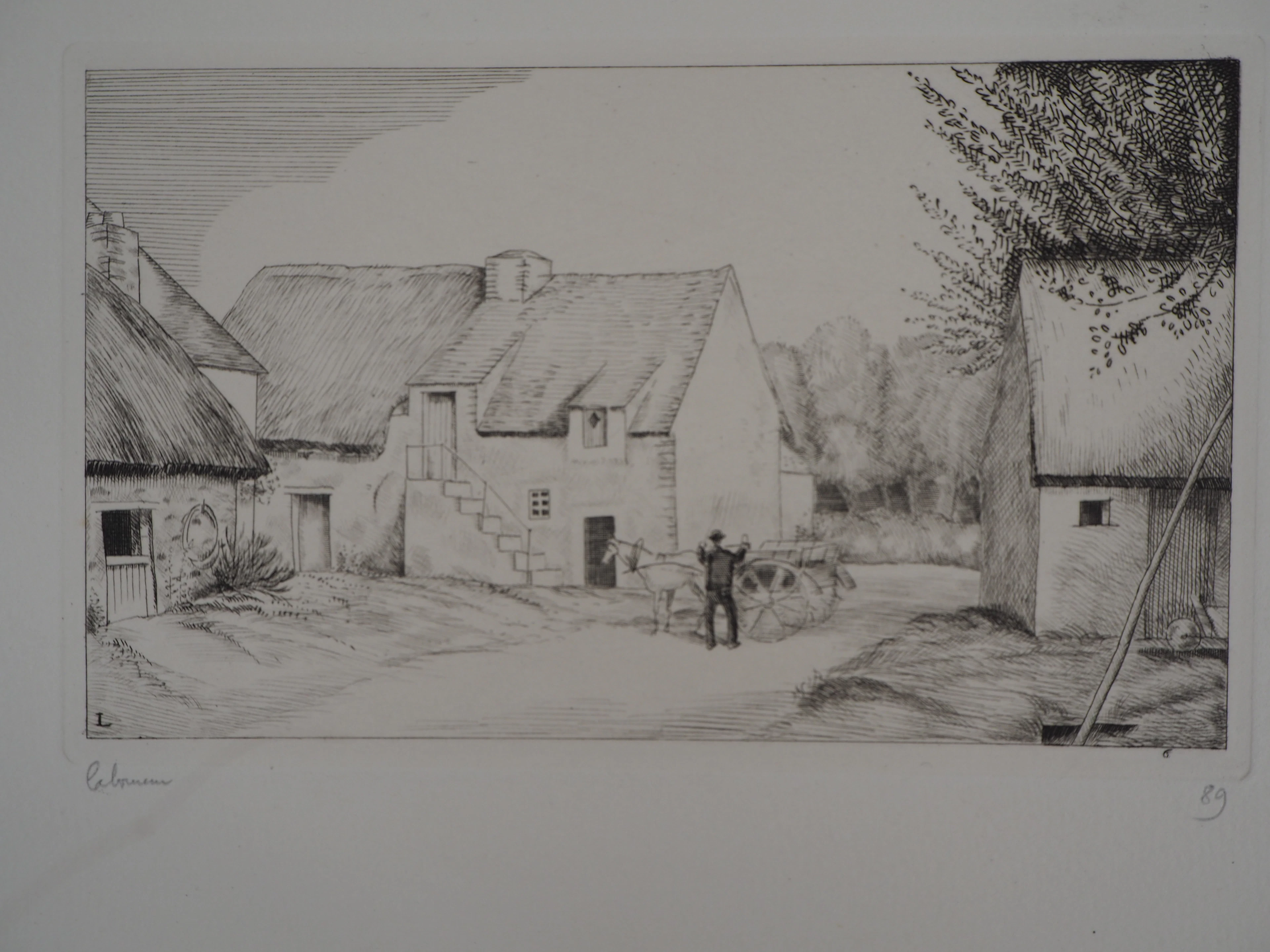 Jean-Emile LABOUREUR : La maison du forgeron - Eau-forte originale signée