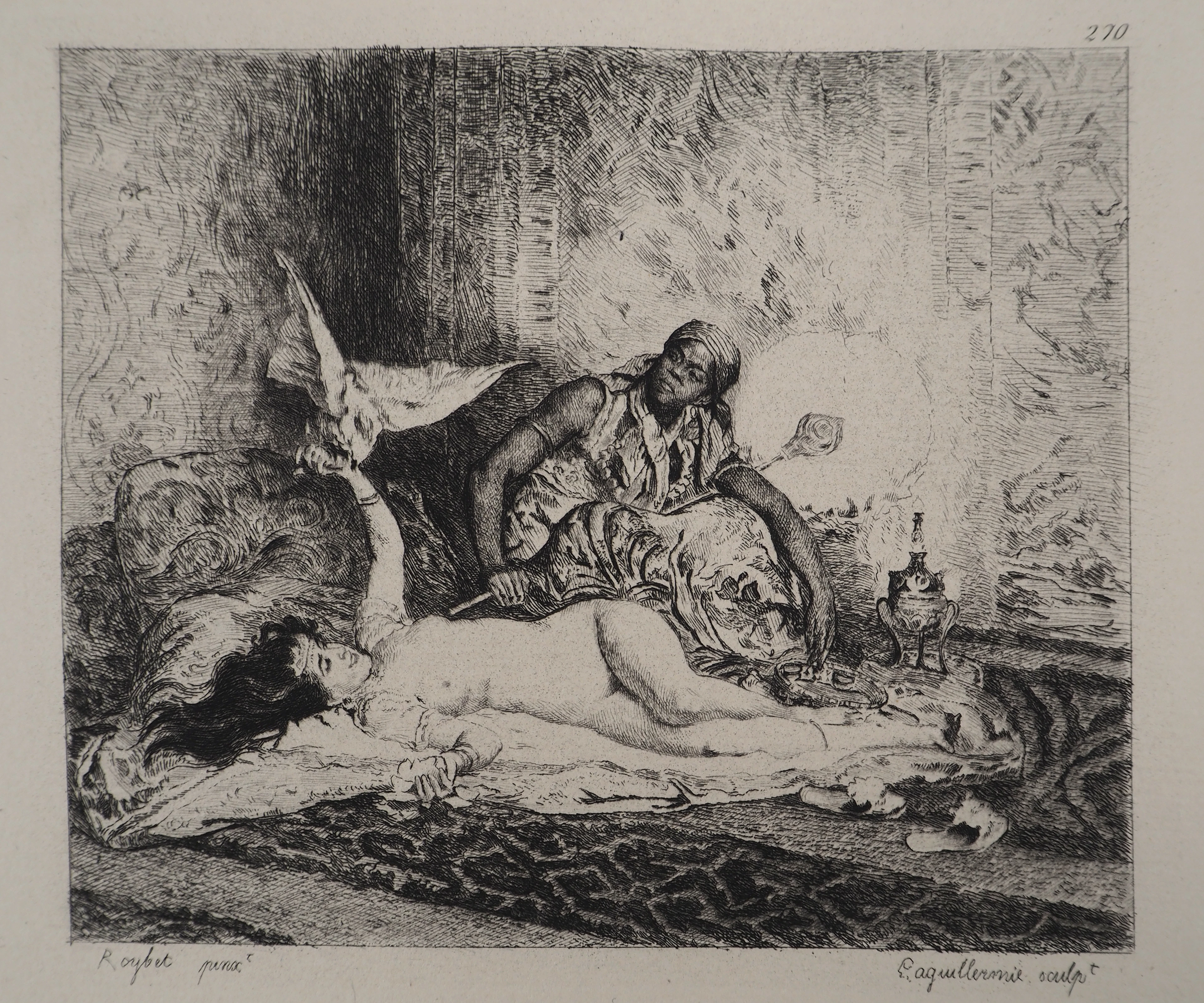 Georges Michel (d’après) - Femme au perroquet - Gravure d’après peinture