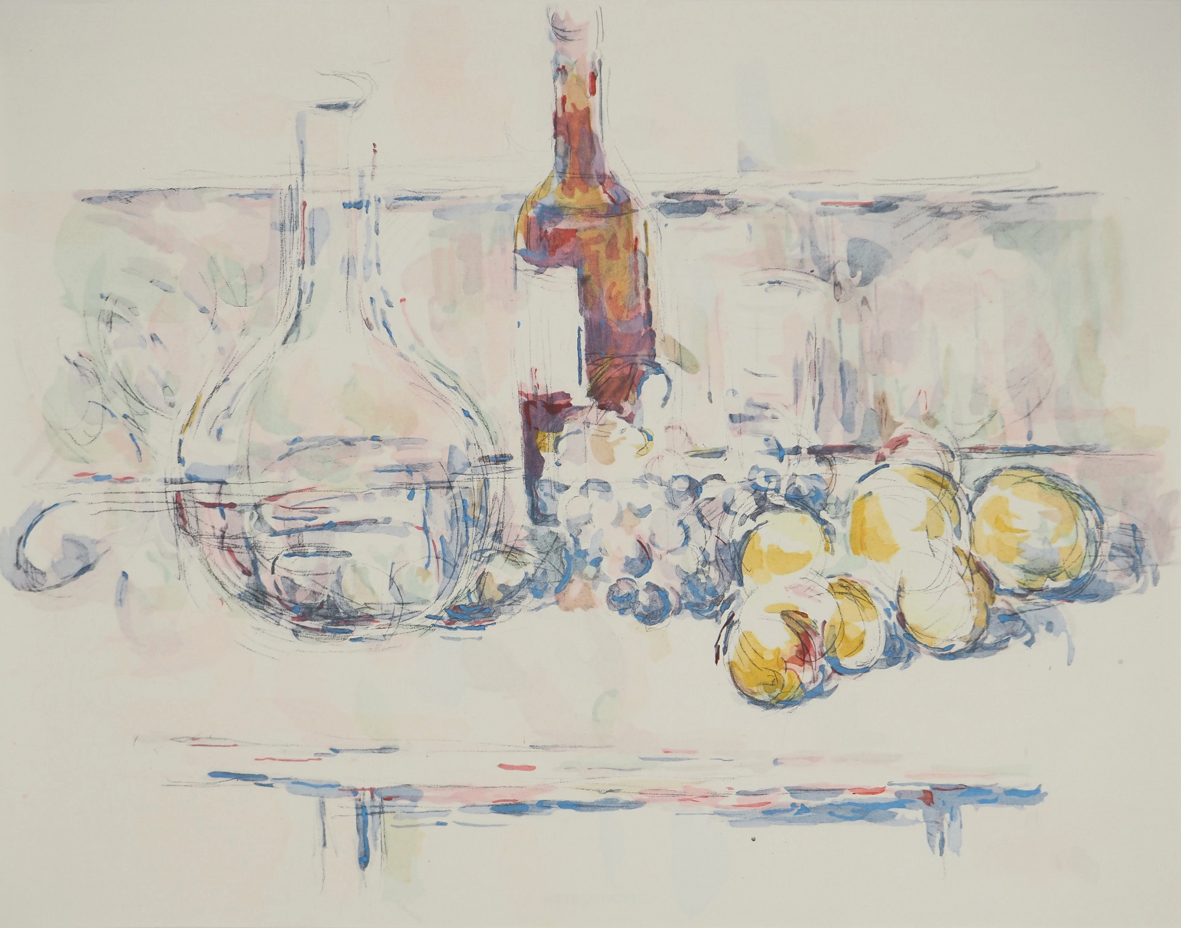 Paul CEZANNE : Nature morte aux pommes, Lithographie et pochoir