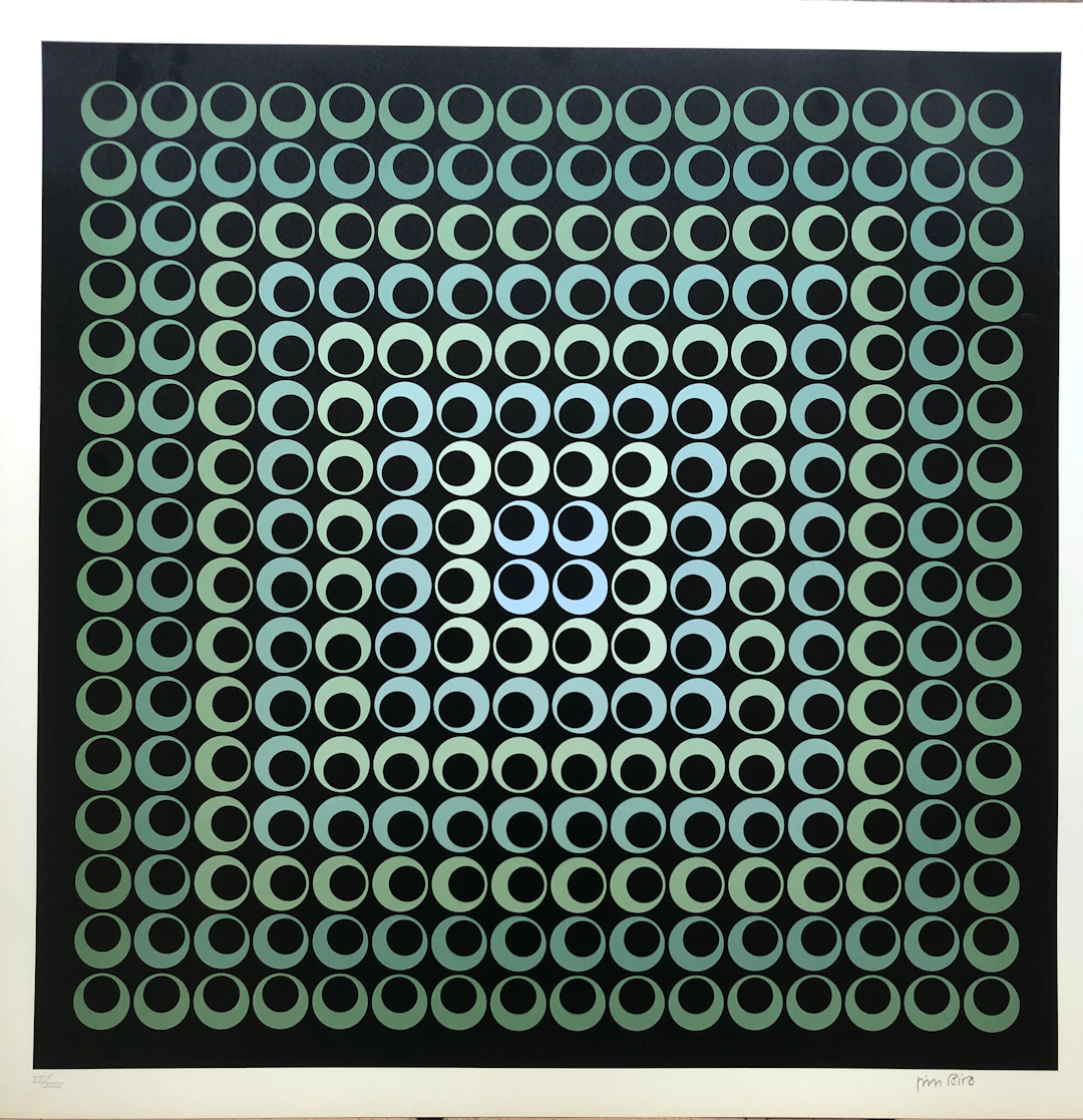 Jim BIRD - Tribute to Vasarely 10, 1972 - Photolithographie sur papier
