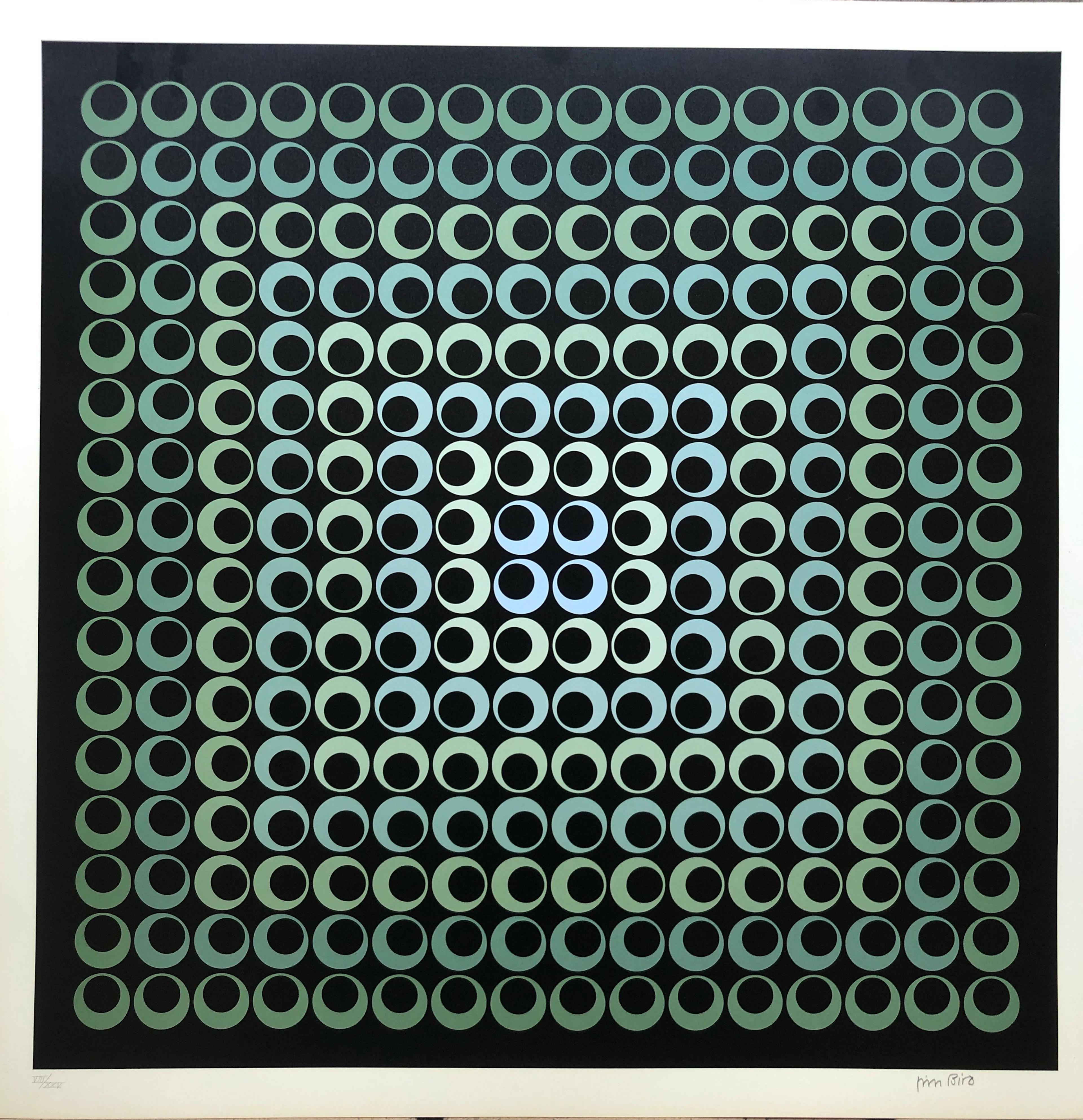 Jim BIRD - Tribute to Vasarely 10, 1972 - Photolithographie sur papier