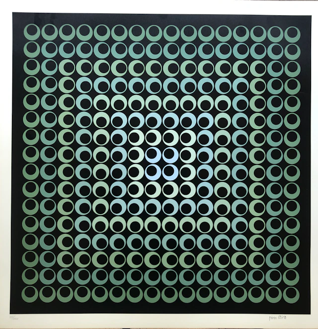 Jim BIRD - Tribute to Vasarely 10, 1972 - Photolithographie sur papier