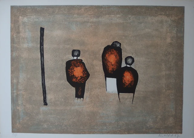 WITOLD-K - Trois personnages - Lithographie originale signée
