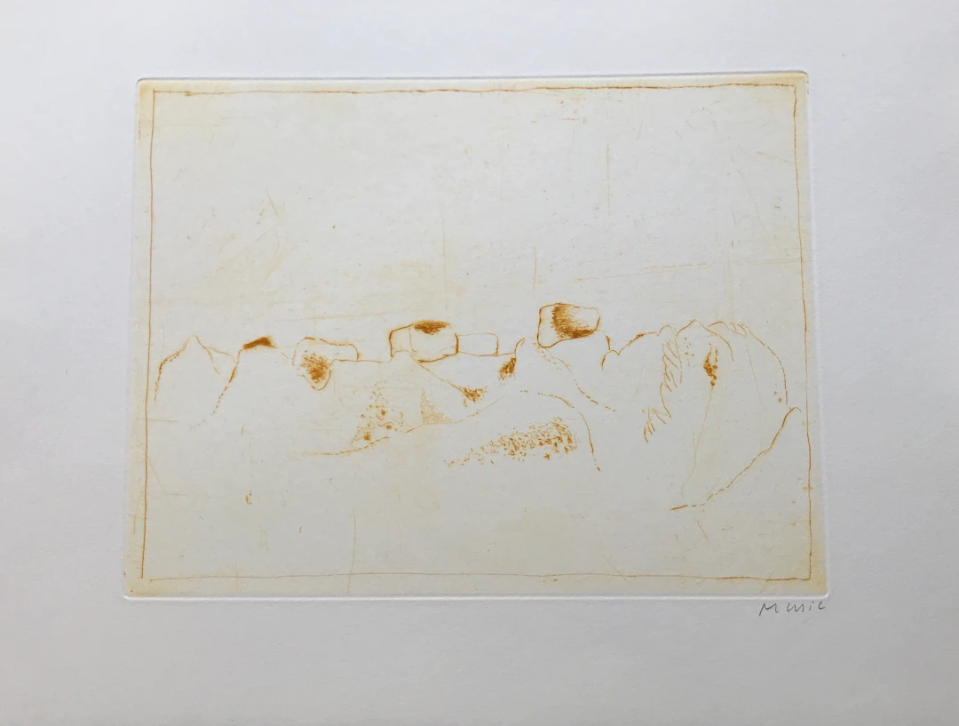 Zoran MUSIC - Jardins 9, 1976 - Gravure signée au crayon