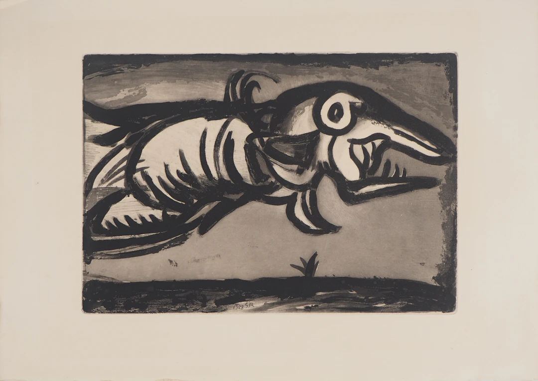 Georges ROUAULT - Le poisson volant, 1928 - Gravure originale signée