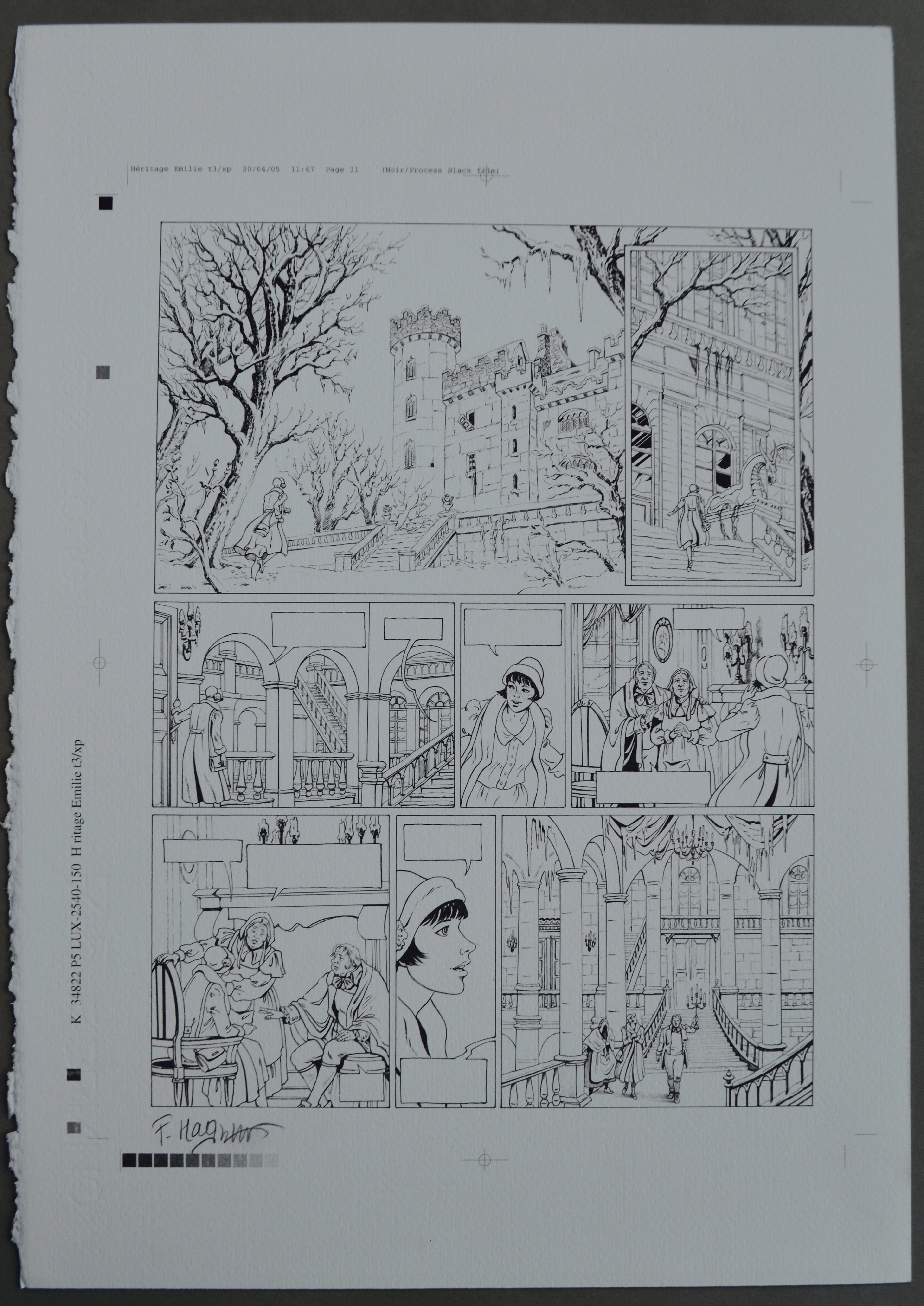 Florence Magnin - Héritage Emilie T03 L’ÉXILÉ, 2005 - Planche Offset signée