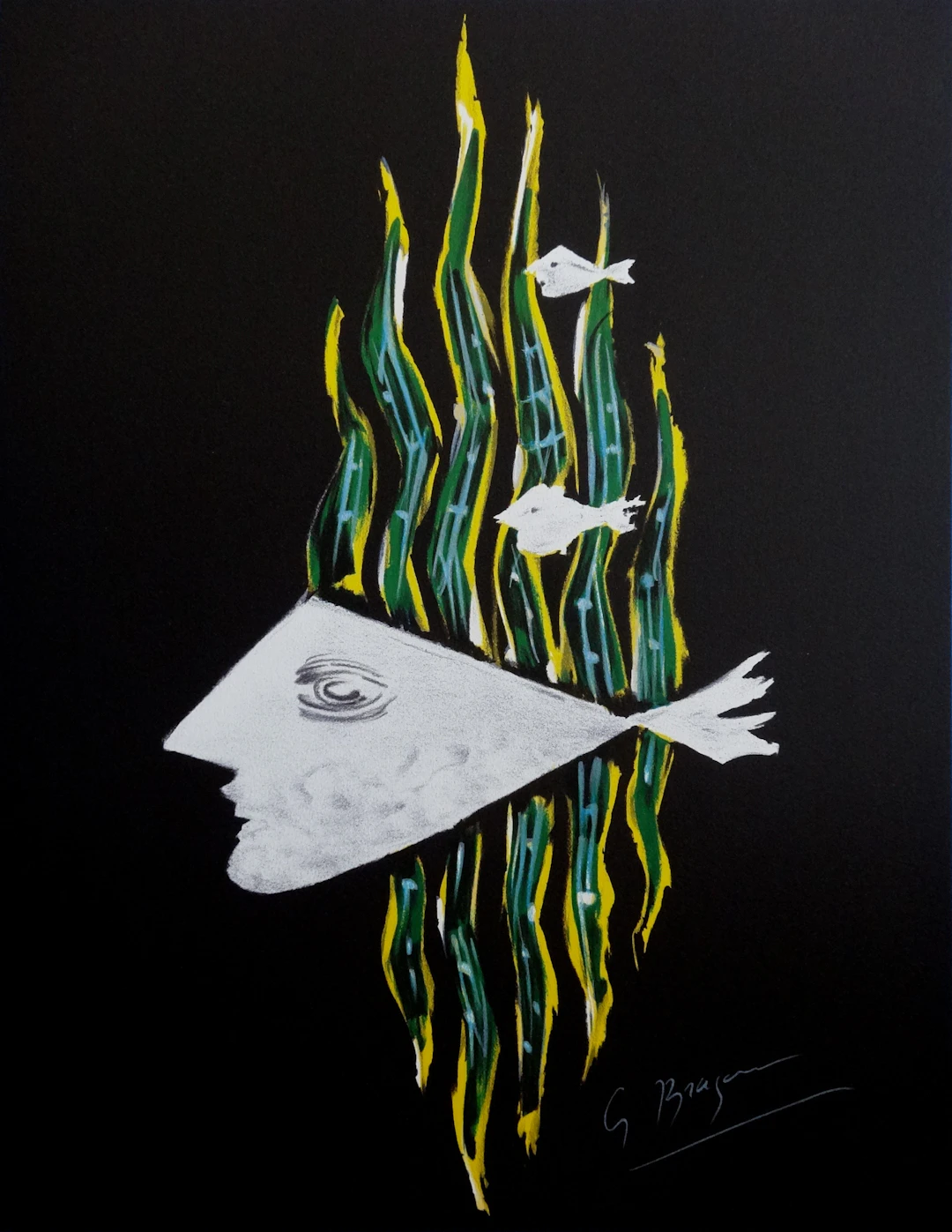 Georges BRAQUE : Esprit des rivières : les poissons - Lithographie signée