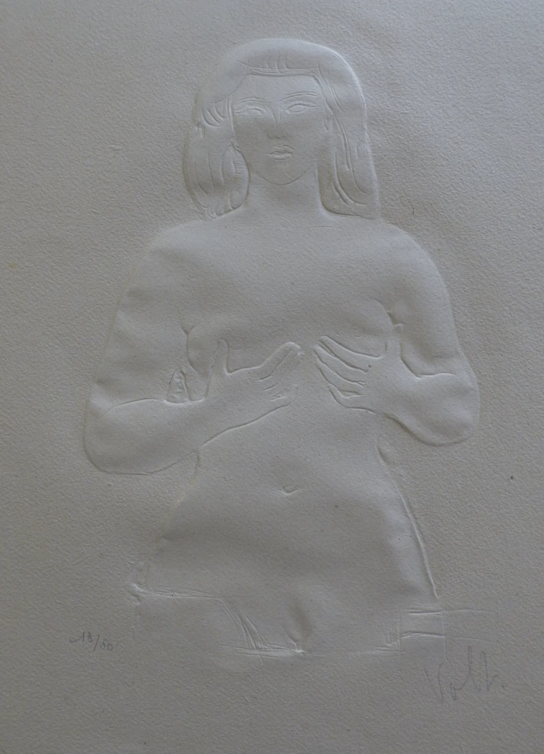 Antoniucci VOLTI - Nu de face, 1970 - Gaufrage signé