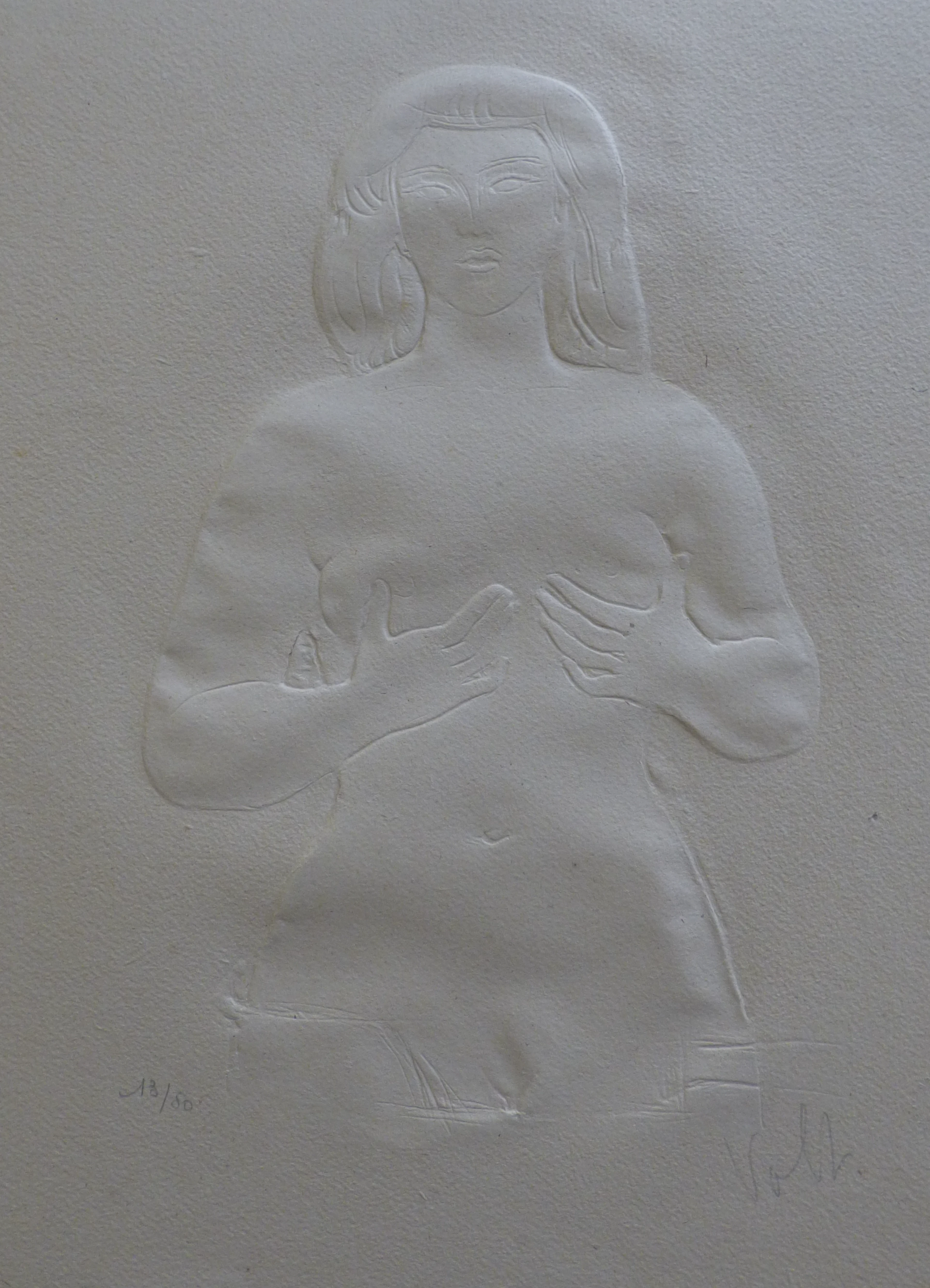 Antoniucci VOLTI - Nu de face, 1970 - Gaufrage signé