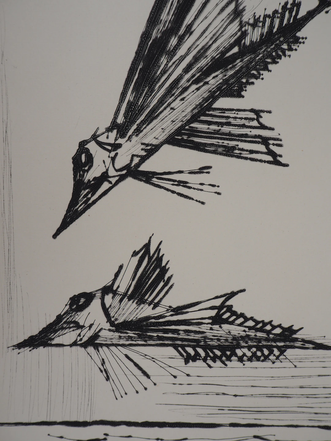 Bernard BUFFET - Poissons volants - Gravure originale