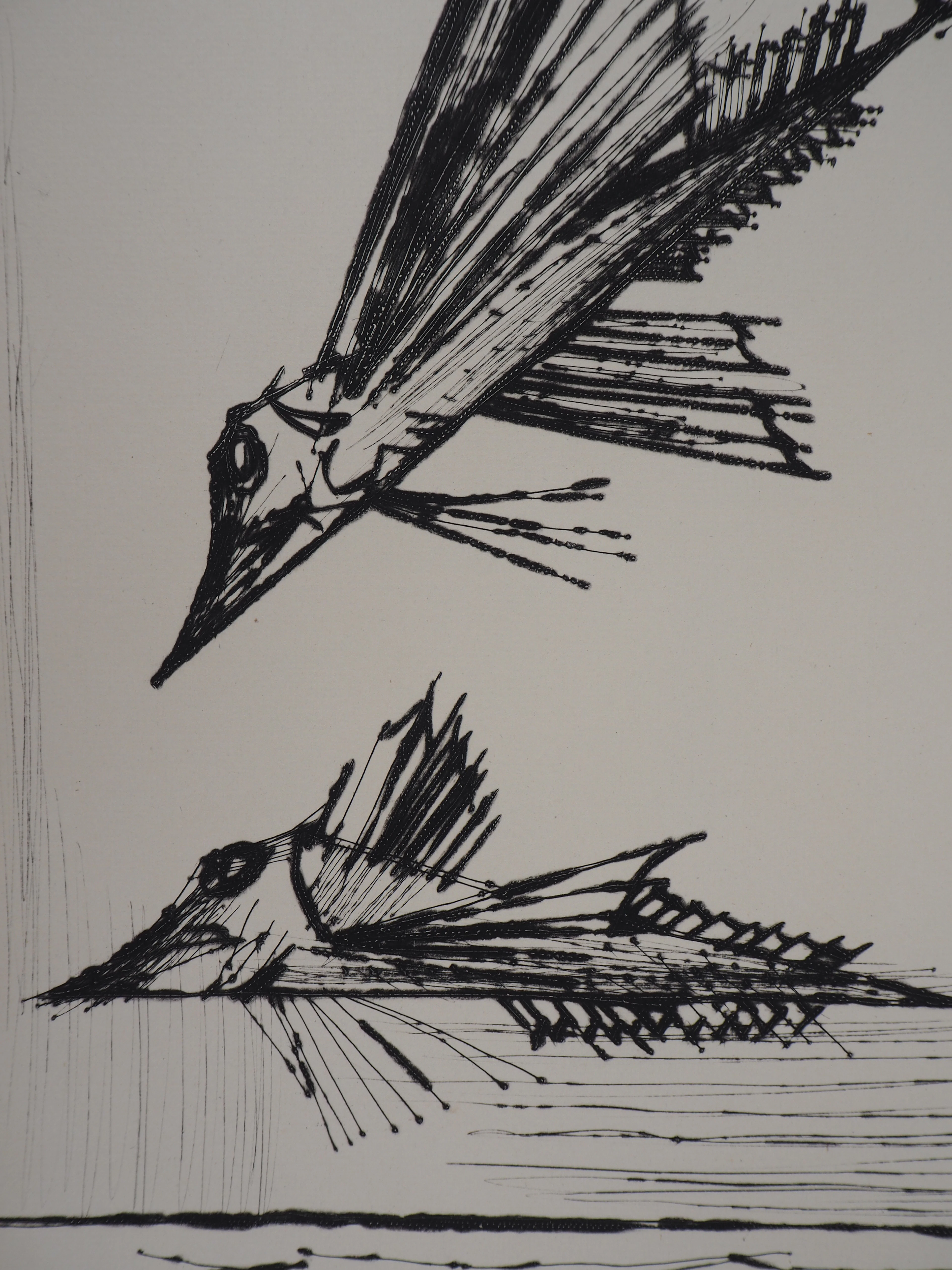Bernard BUFFET - Poissons volants - Gravure originale