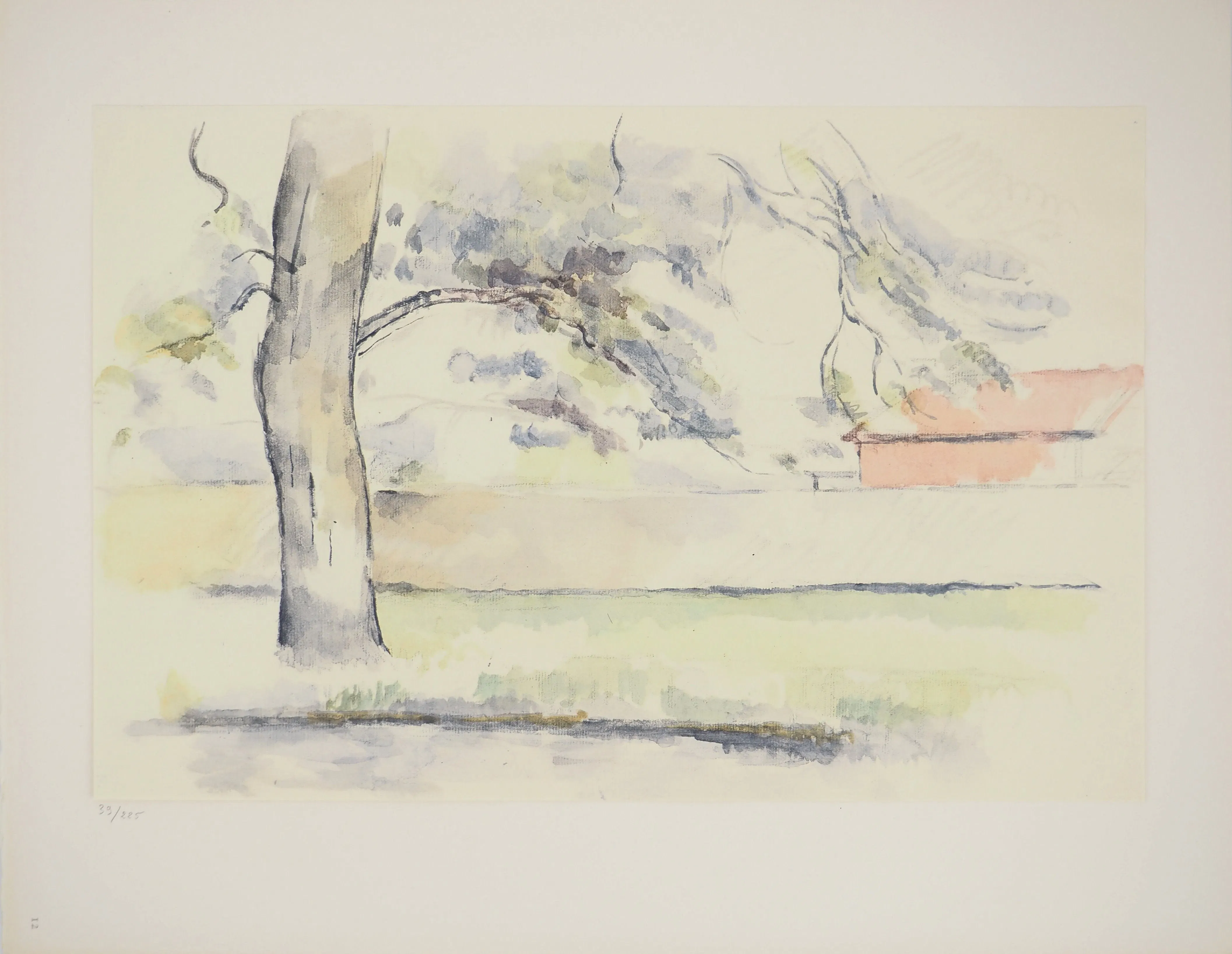 Paul CEZANNE : Jardin, Lithographie et pochoir