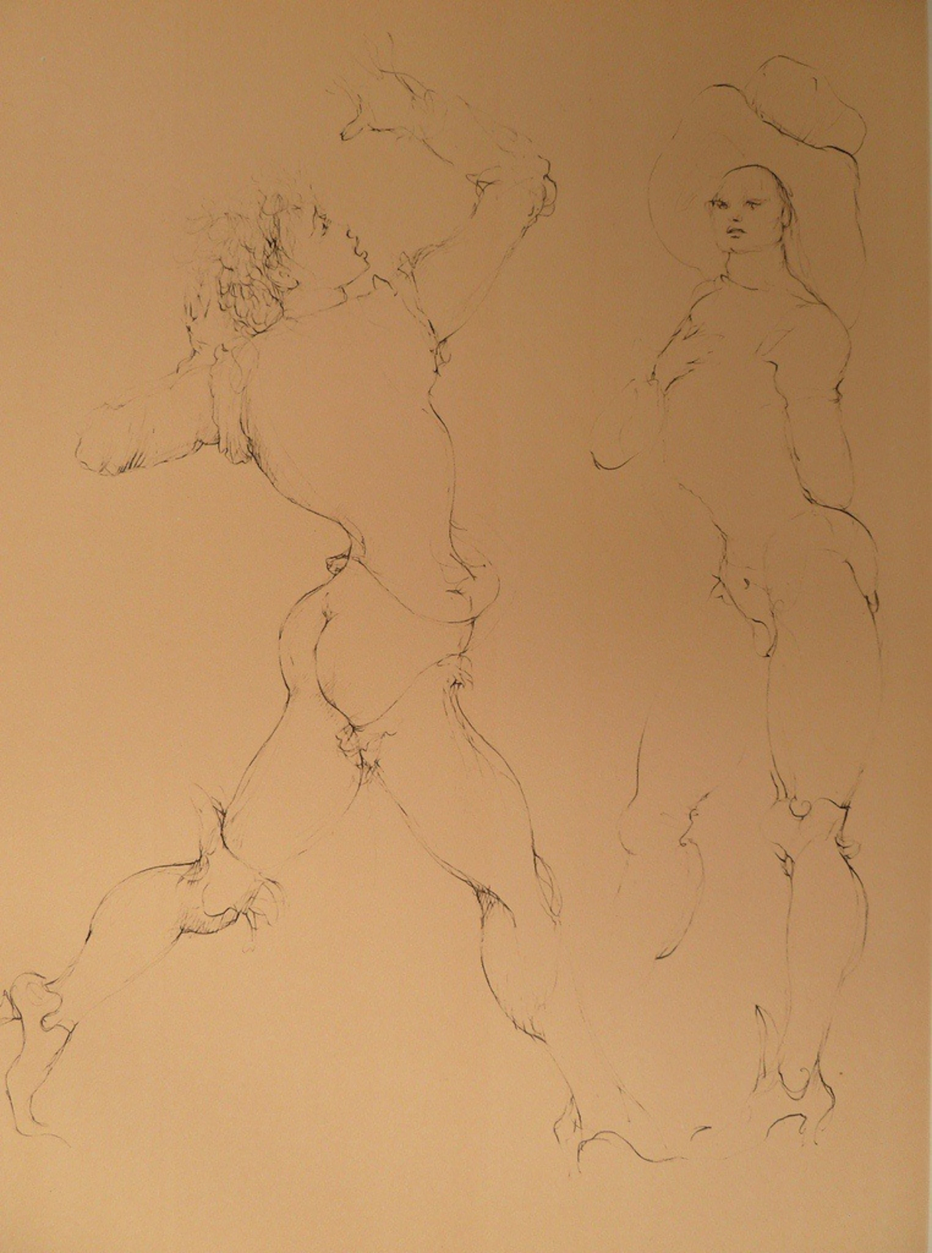 Leonor FINI - Femme et son amant - Gravure originale signée