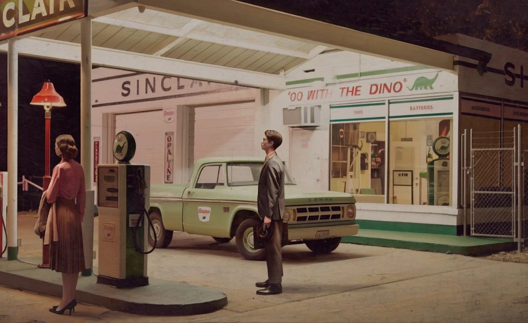 Mr Strange - Sinclair Gas Station, 2024 - Giclée sur papier Hanhemühle