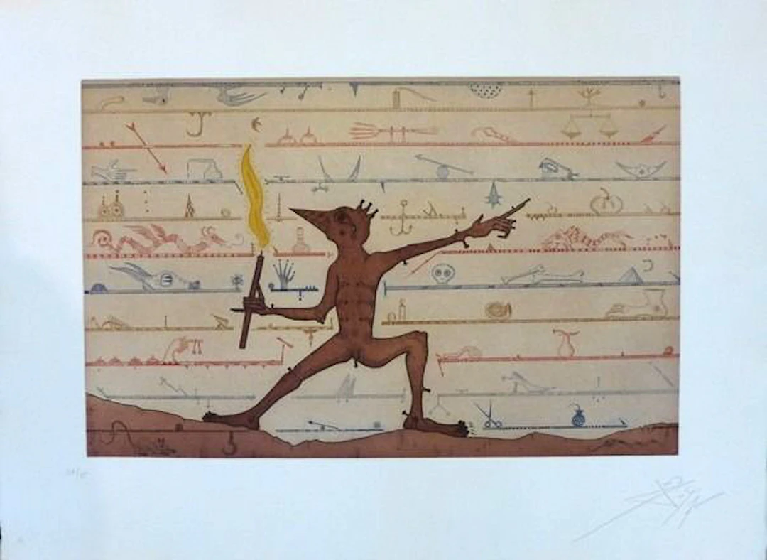 Joan PONC - Dimoni pompeia, 1973 - Gravure signée au crayon