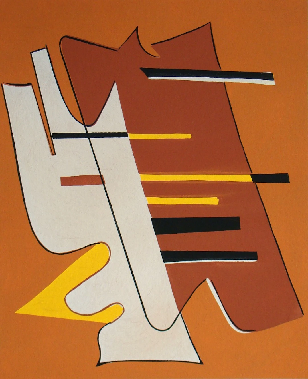 Alberto MAGNELLI (d’après) - Composition abstraite, 1952 - Pochoir
