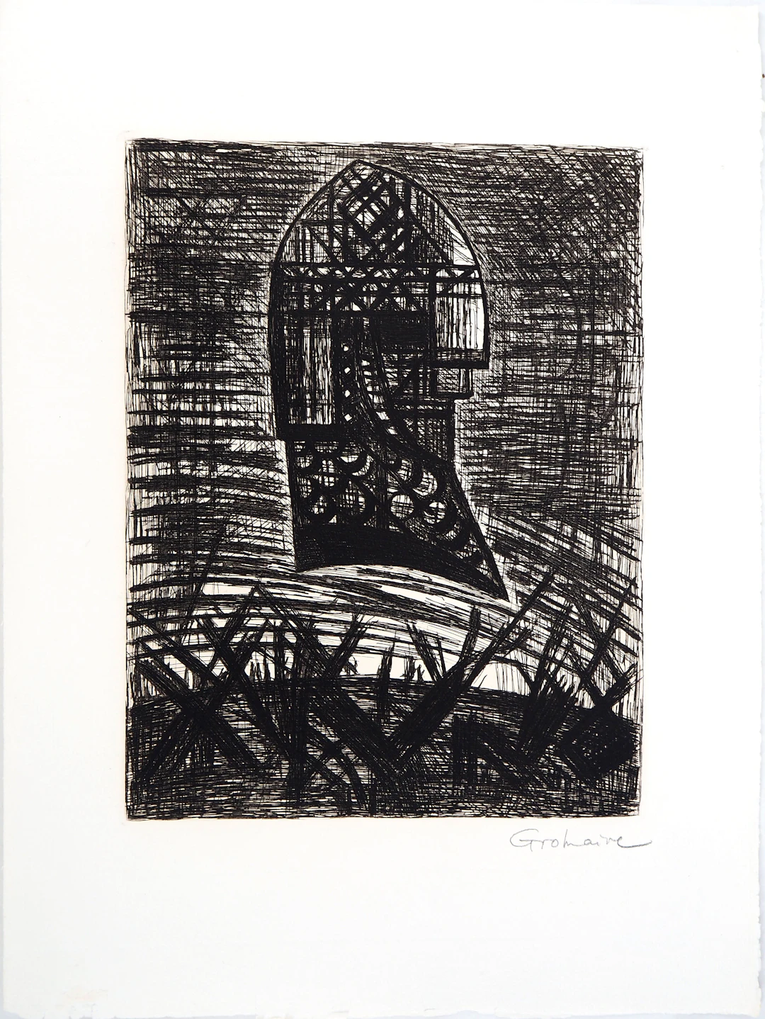 Marcel GROMAIRE - Macbeth, Shakespeare: présage, tête armée, 1958