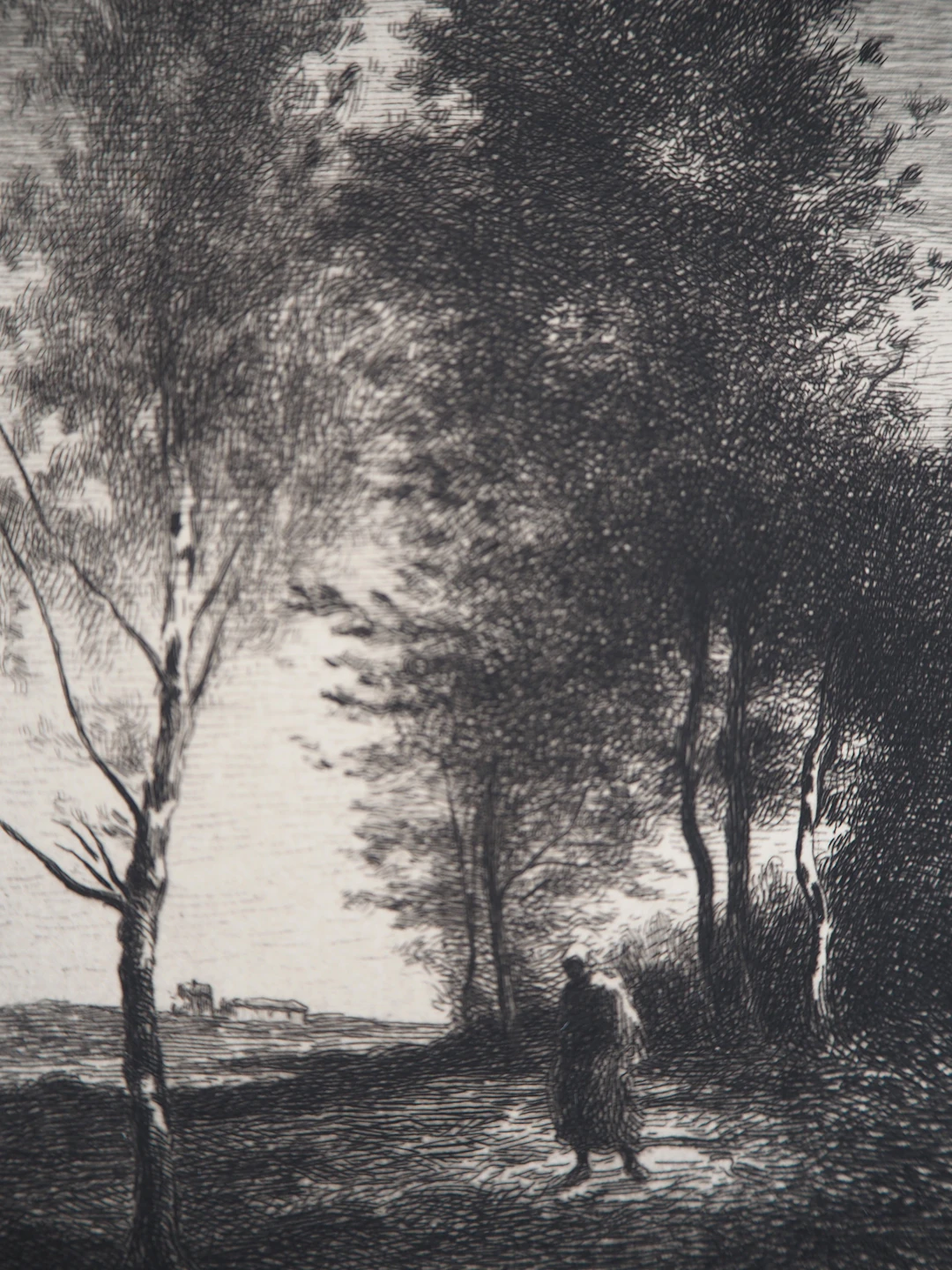 JB Camille COROT (d’après), Au bois - Gravure, Signée #Durand Ruel - 1873