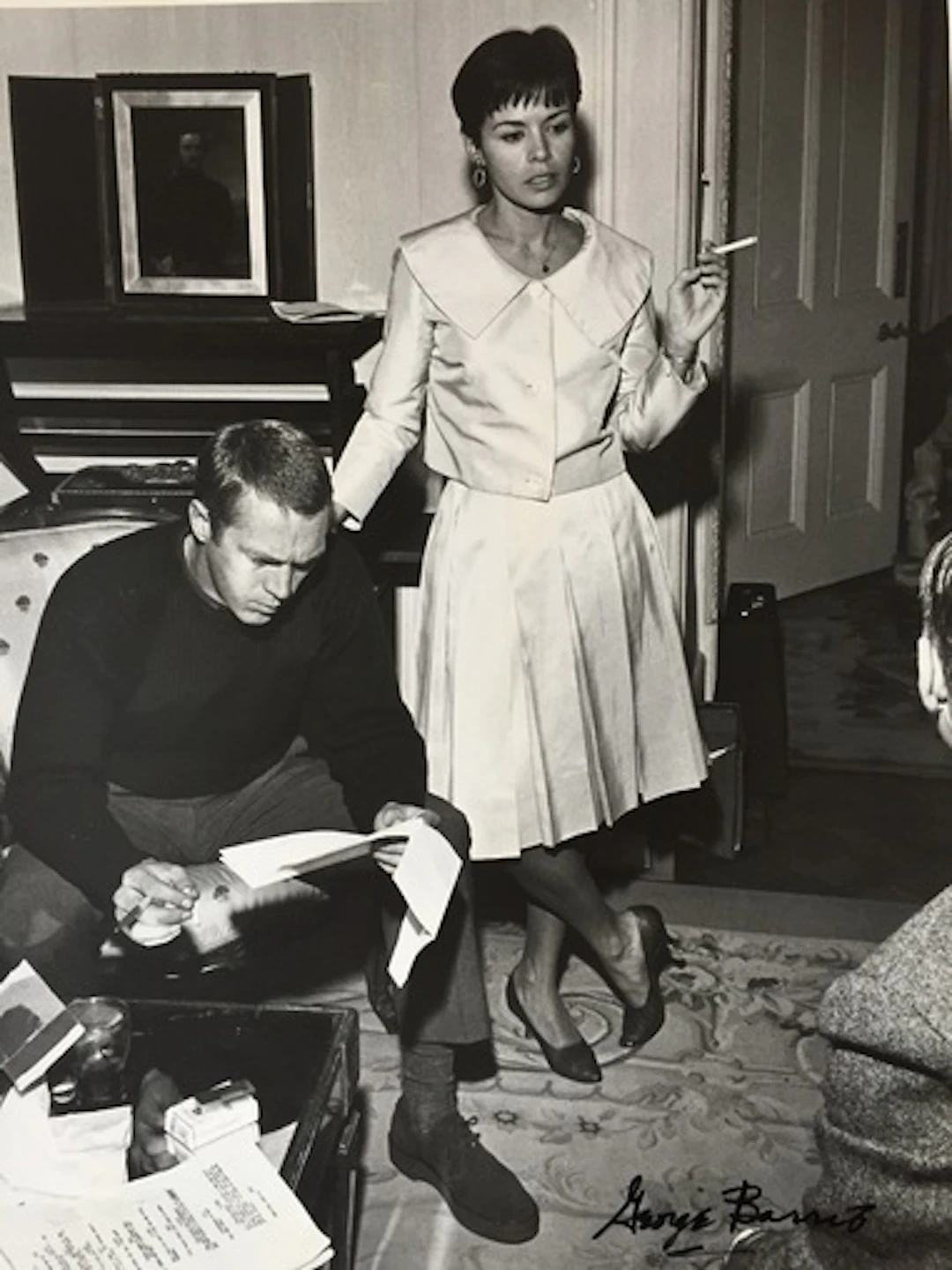 George BARRIS - Steve McQueen. En couple. Le script, Tirage argentique signé