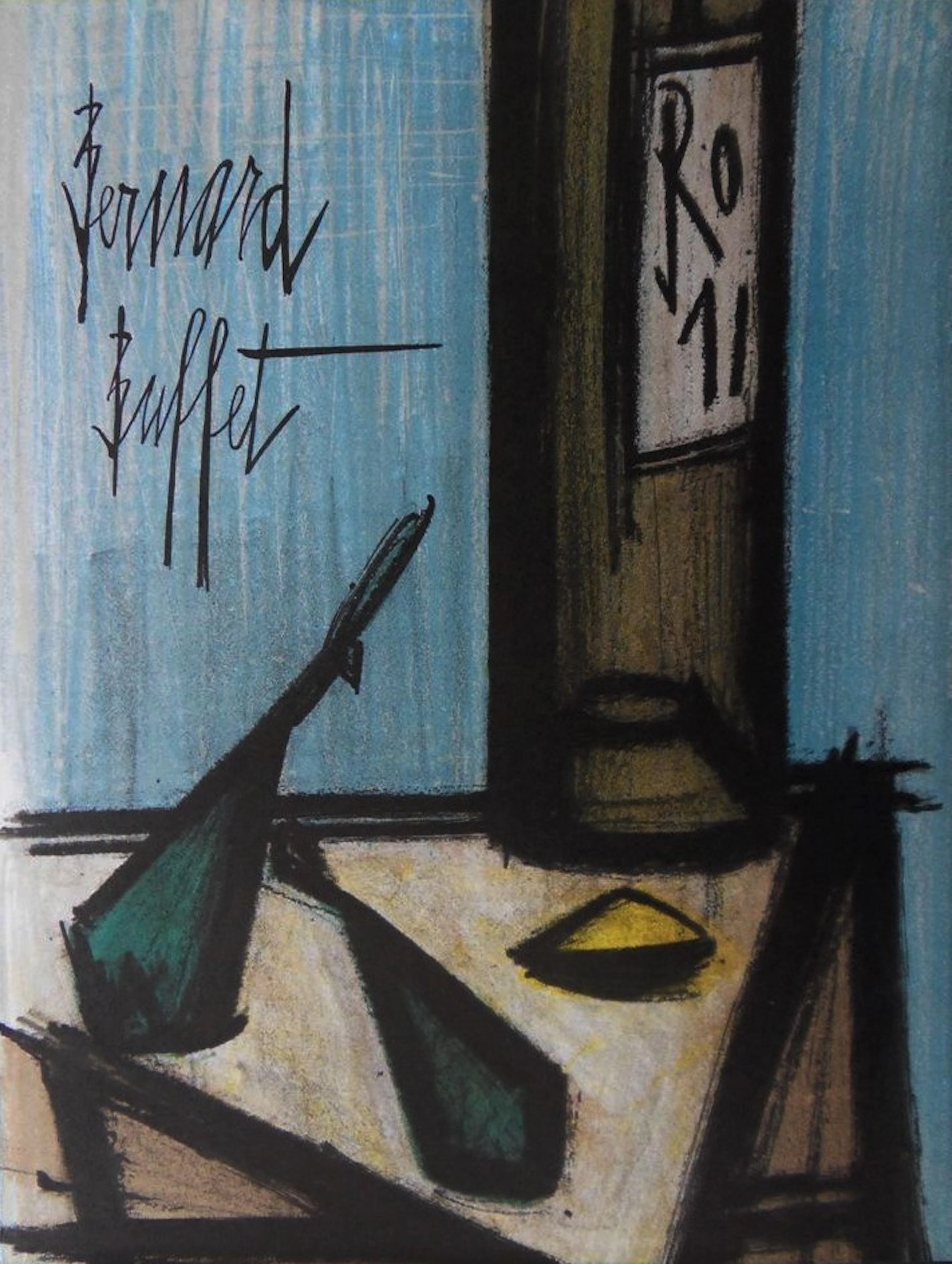 Bernard BUFFET : Nature morte à la bouteille, 1967 - Lithographie