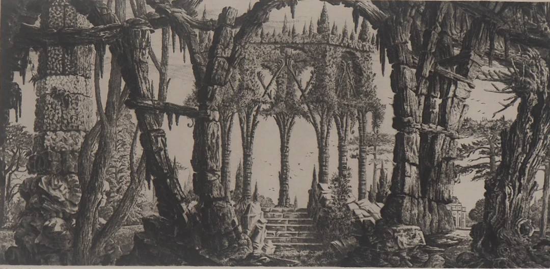François HOUTIN - La terrasse de Marjolaine, 2002 - Gravure originale signée