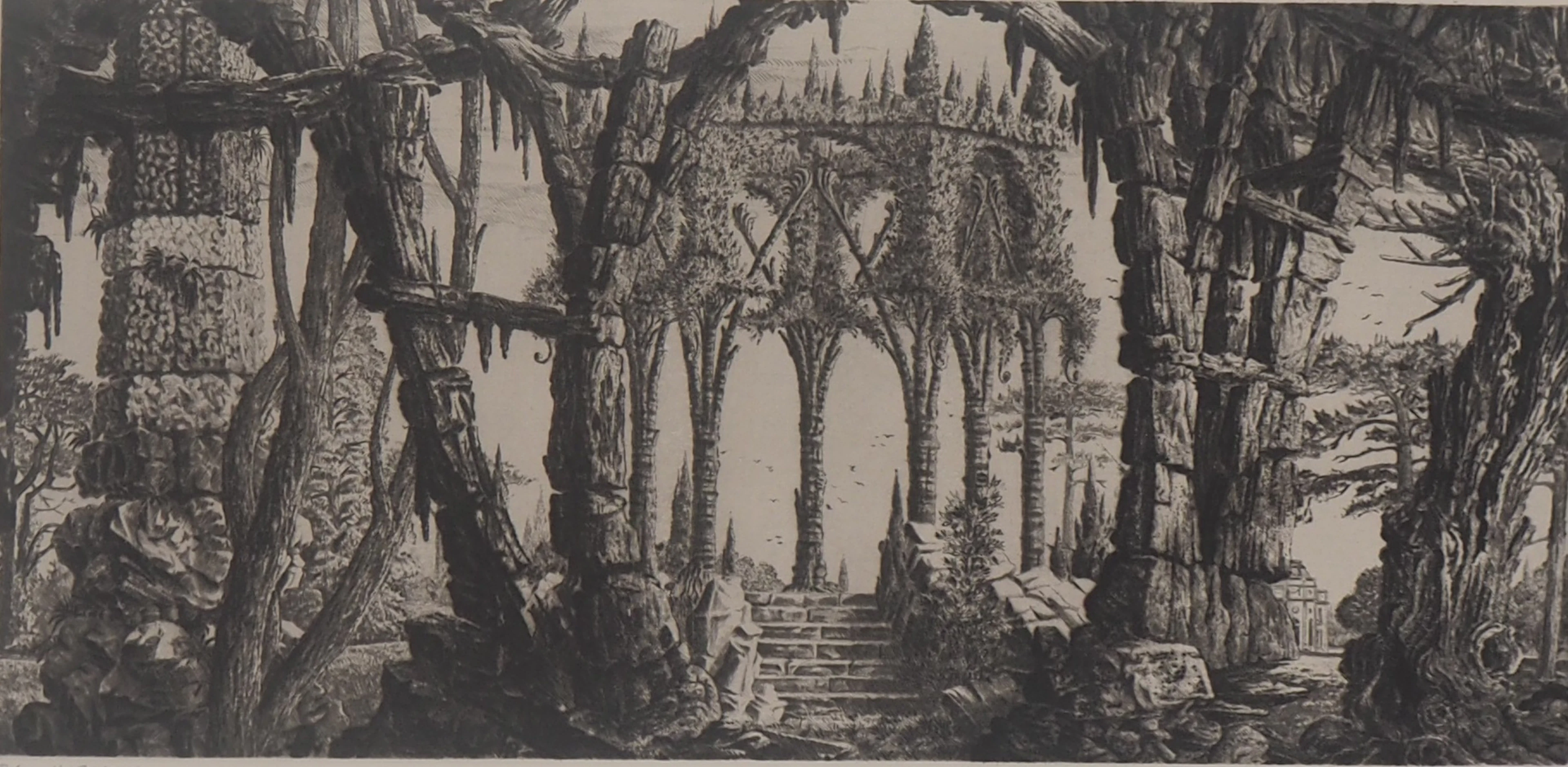 François HOUTIN - La terrasse de Marjolaine, 2002 - Gravure originale signée