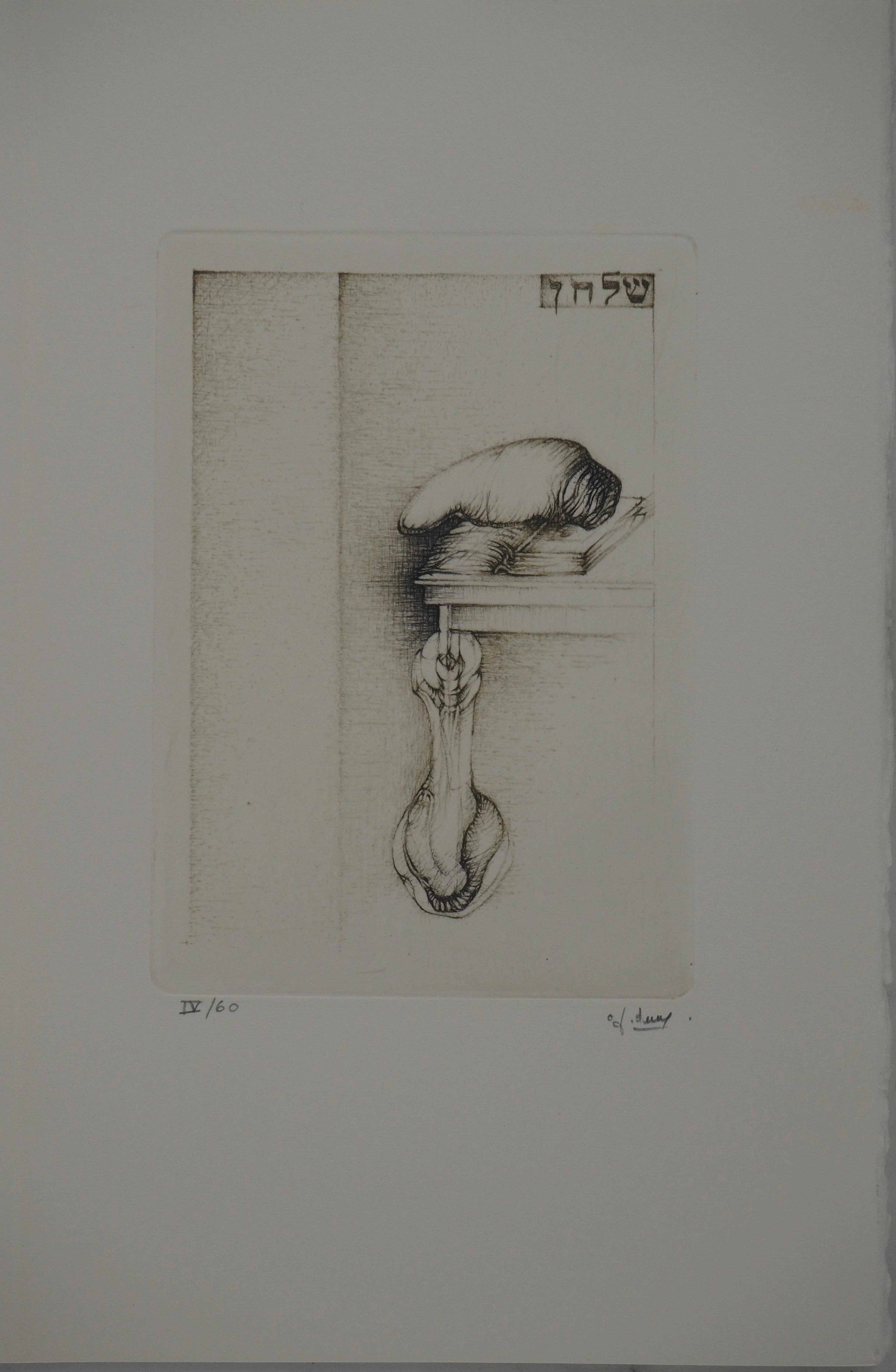 Fred DEUX : Tablature, Gravure originale signée