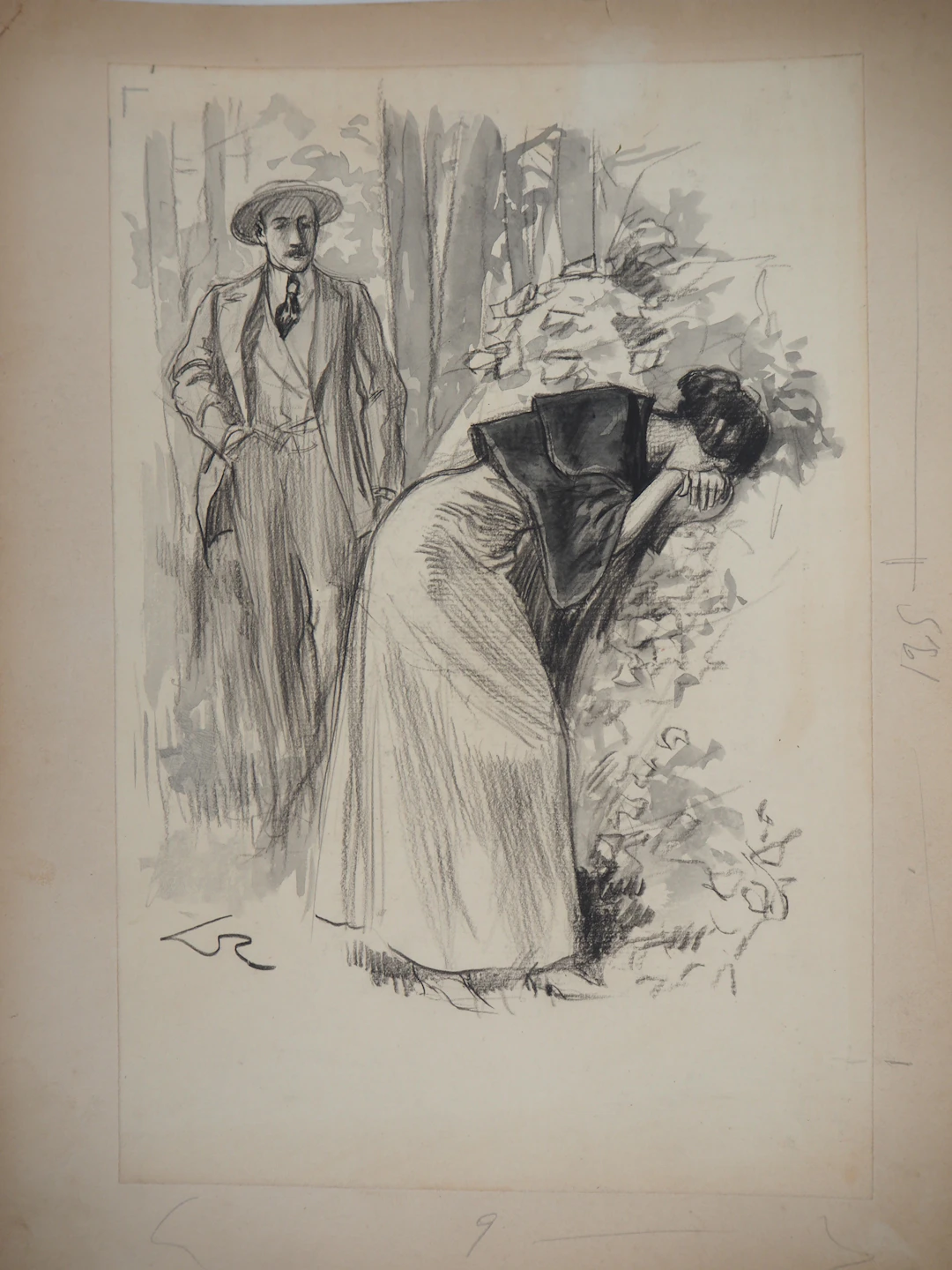 Alméry LOBEL-RICHE : Consolation - Dessin original, Signé