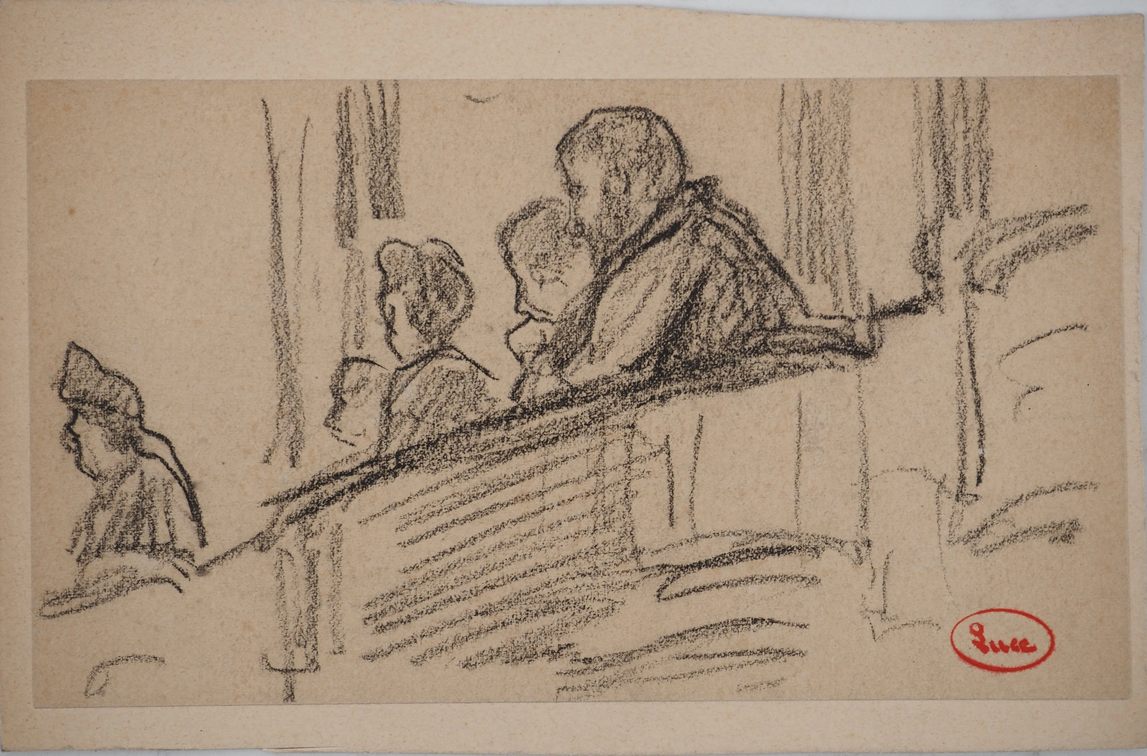 Maximilien LUCE : Le balcon de l’opéra, Dessin original signé