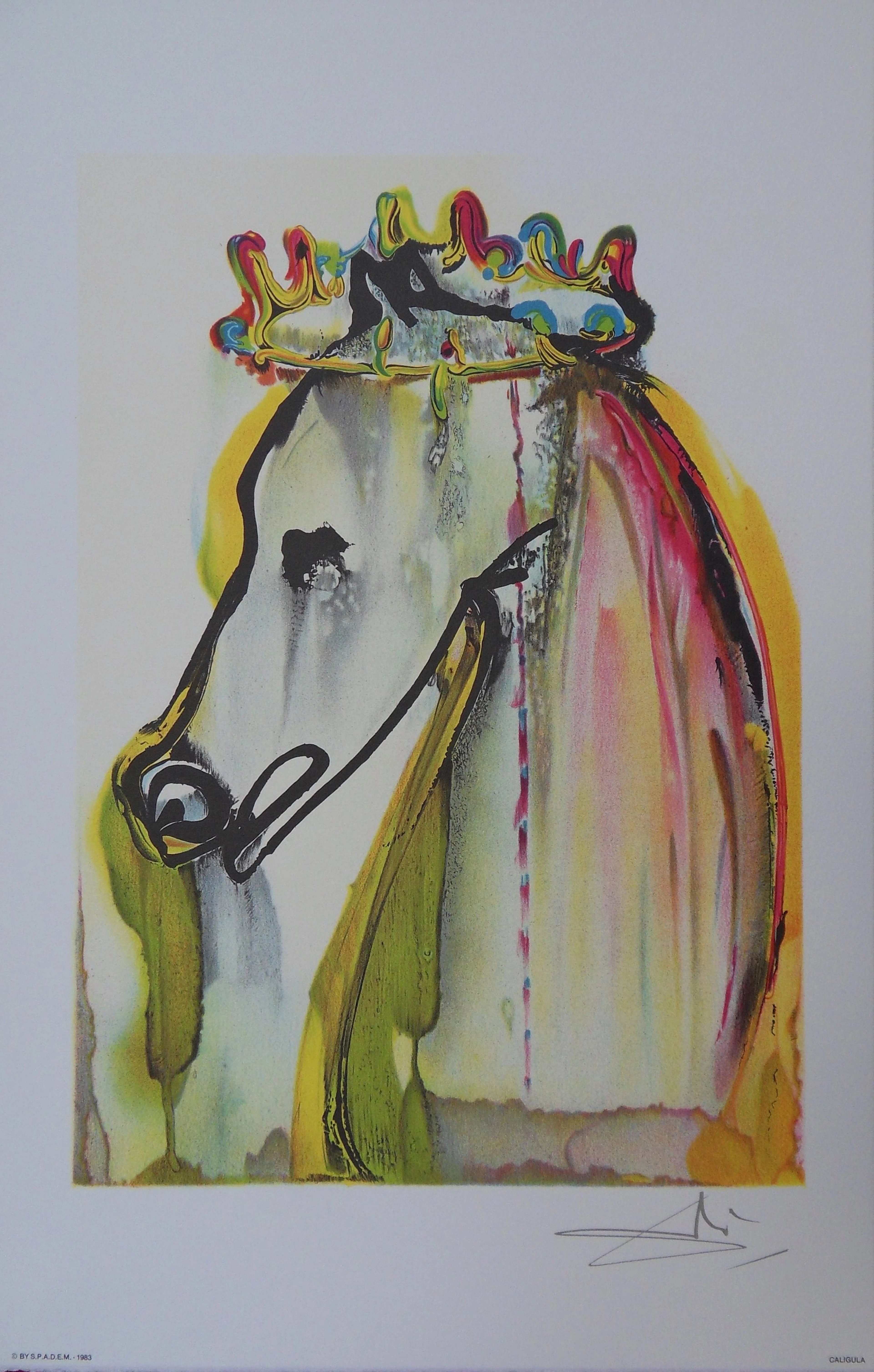 Salvador DALI : Les Chevaux, Caligula - Lithographie signée
