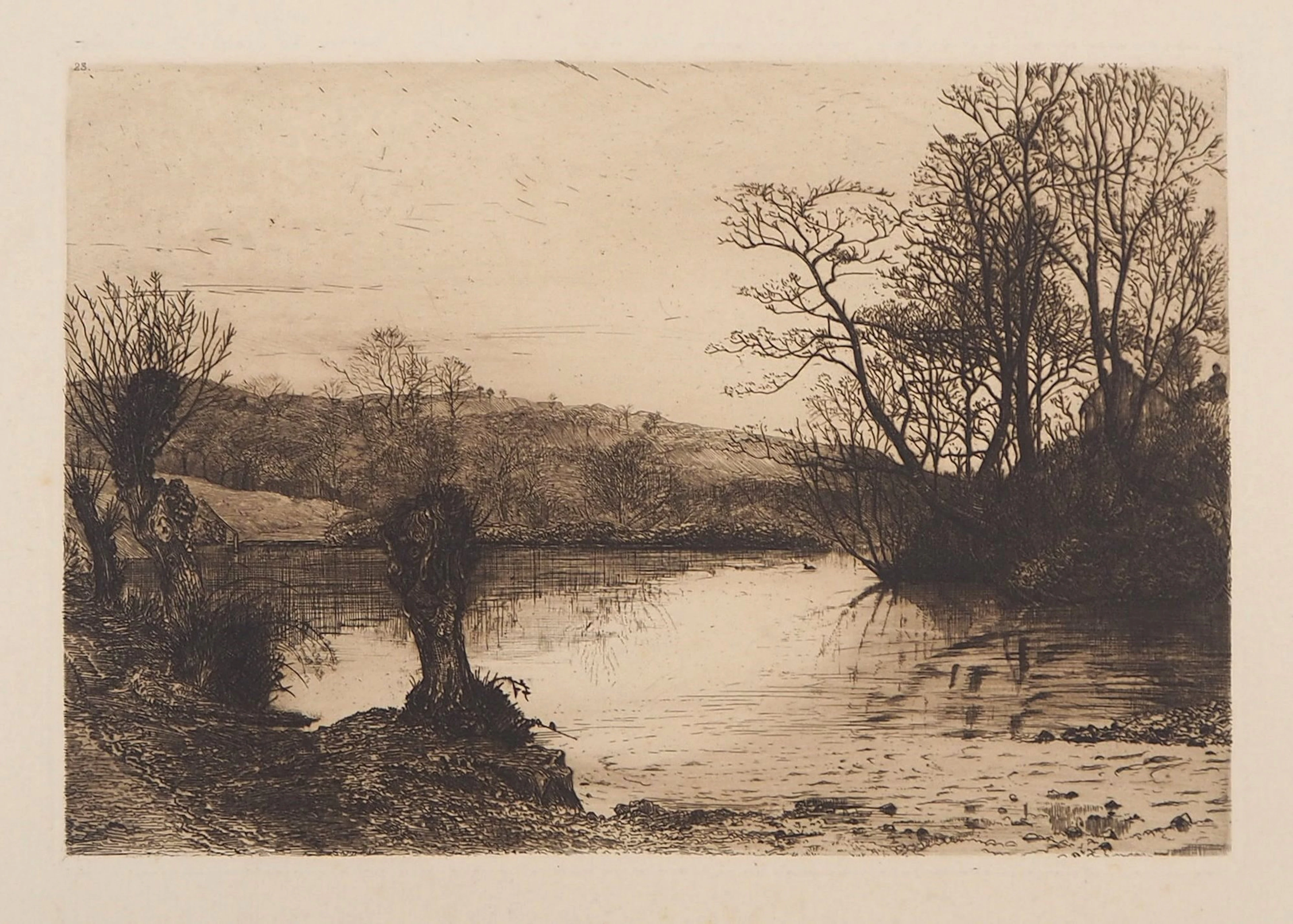 John Postle HESELTINE : Branscombe, Dyon, 1881 - Gravure originale signée