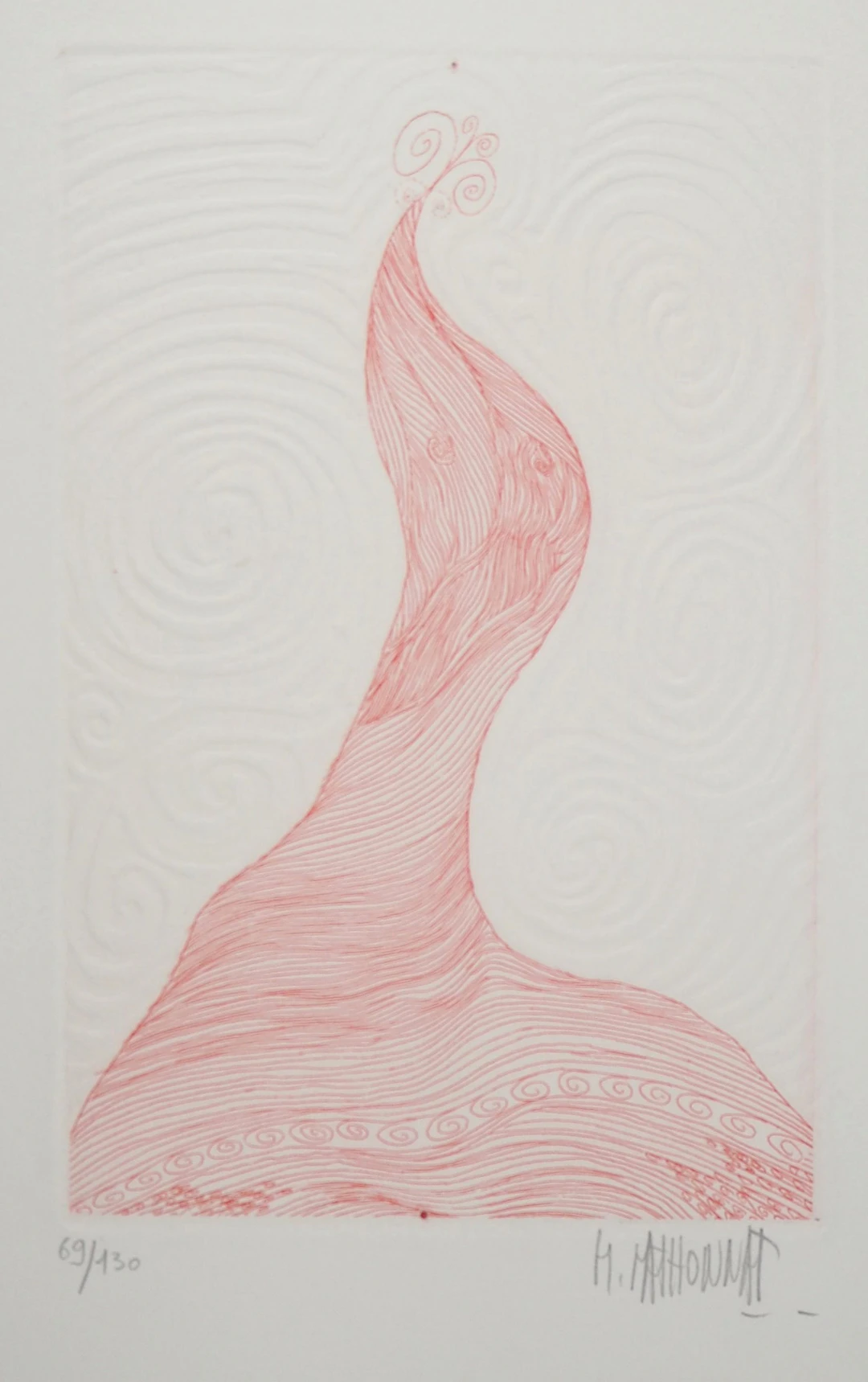 Michel MATHONNAT: Hypnose - Gravure originale signée au crayon