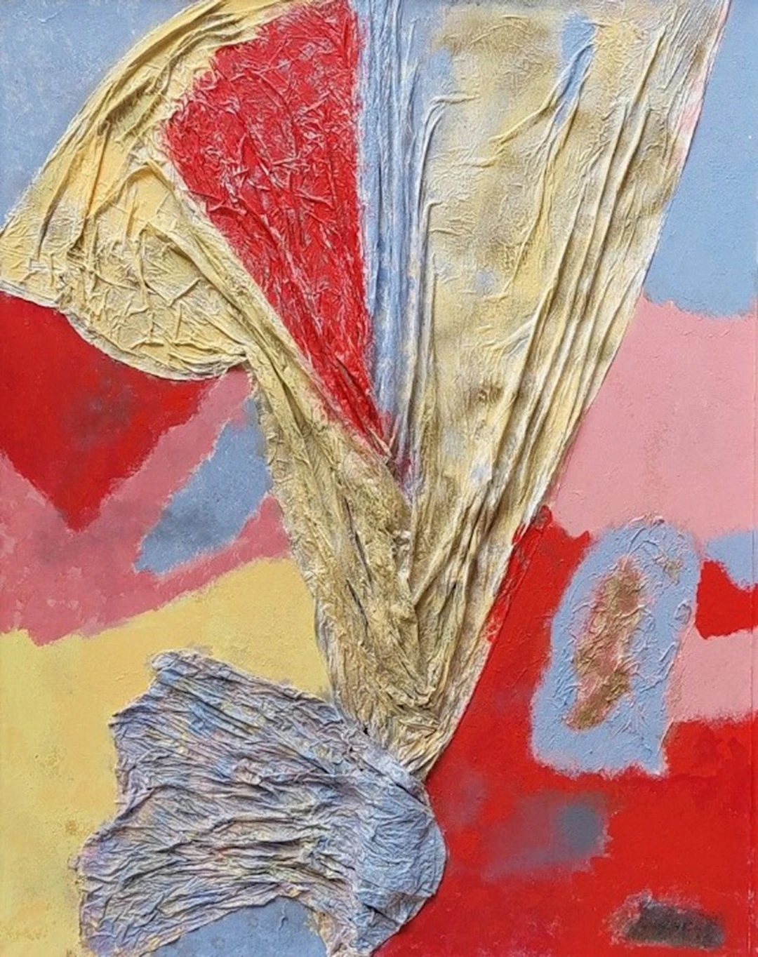 Henryk BUKOWSKI - Composition, 1982 - Peinture et collage, signée au dos