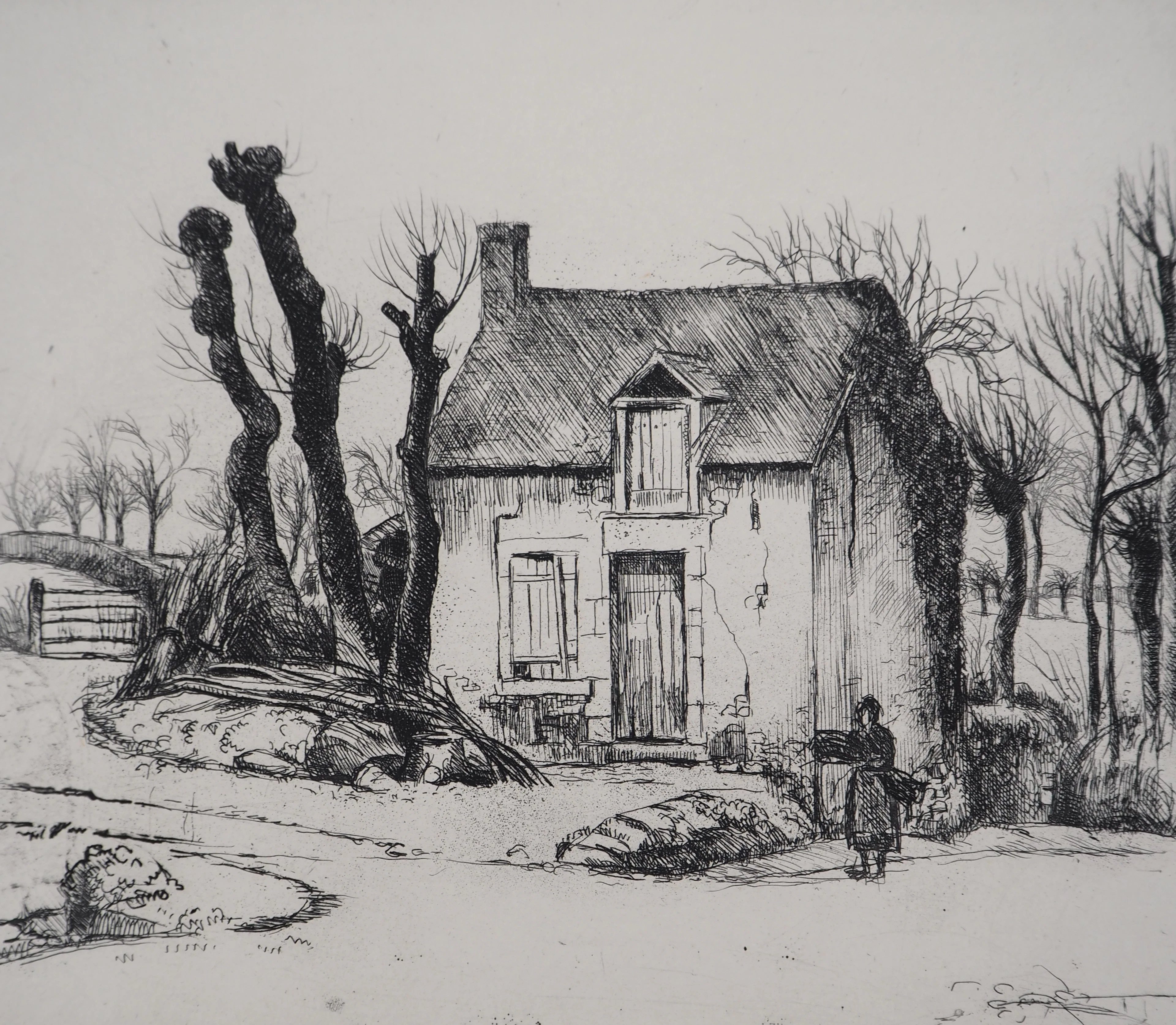 Eugène CORNEAU : La locature - Gravure Originale Signée, 1946