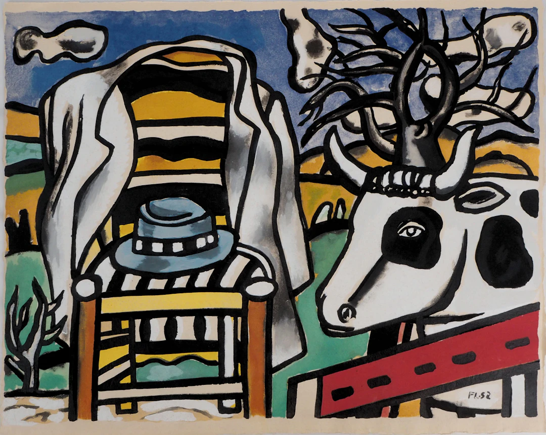 Fernand LÉGER (d’après) - La vache et la chaise - 1959 - Lithographie signée