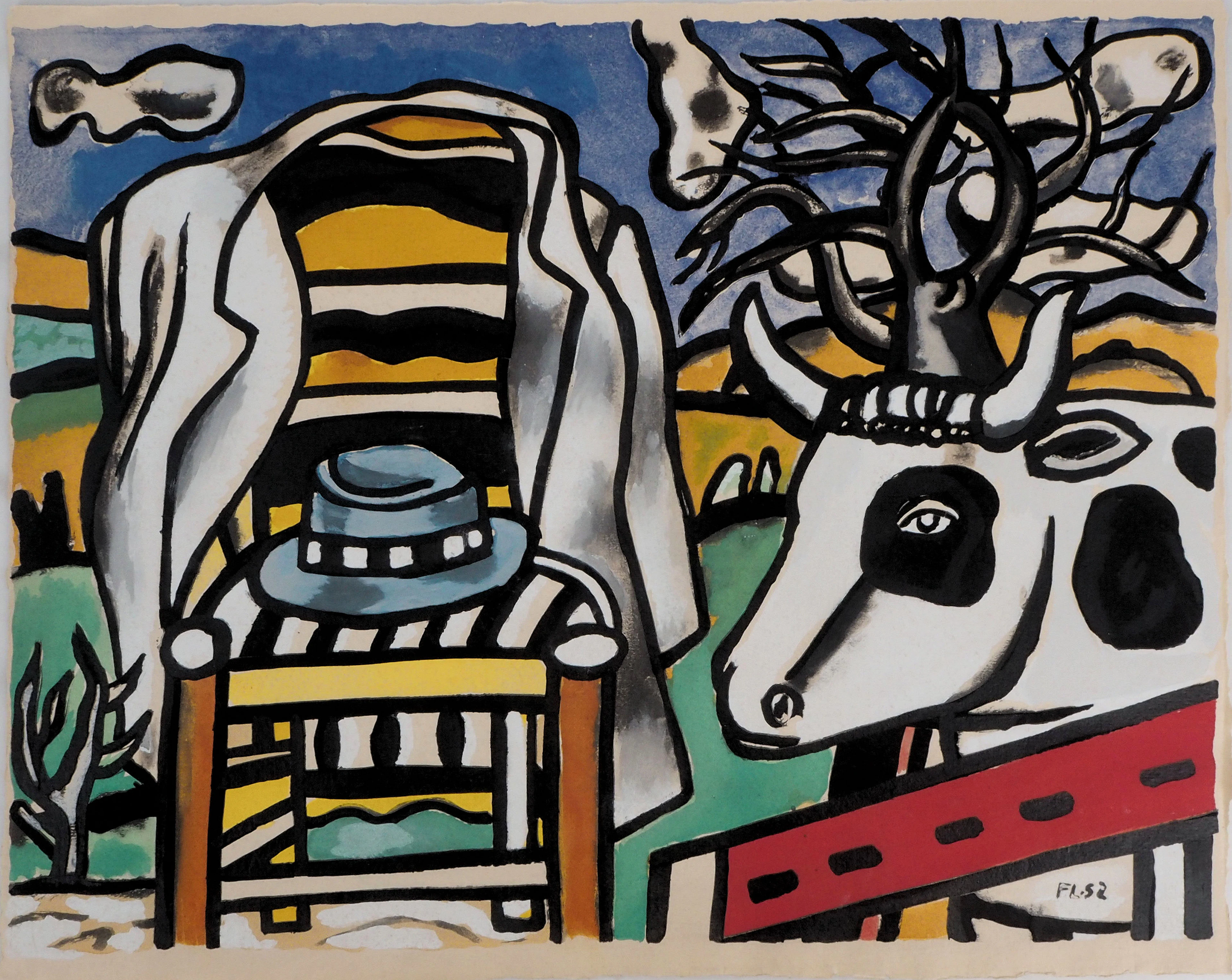 Fernand LÉGER (d’après) - La vache et la chaise - 1959 - Lithographie signée
