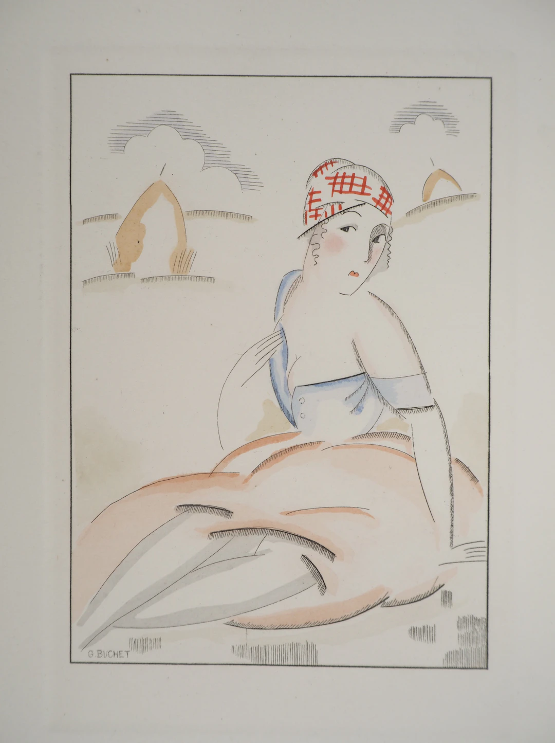 Gustave BUCHET : La fermière après la moisson, Gravure originale et