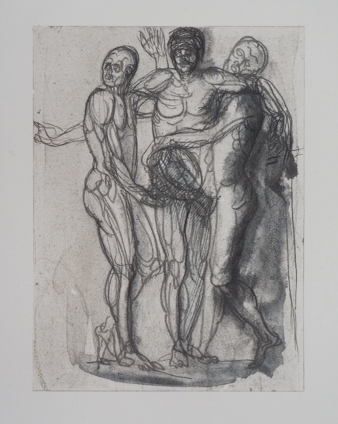 Auguste RODIN (d’après) : Groupe de trois hommes - Gravure