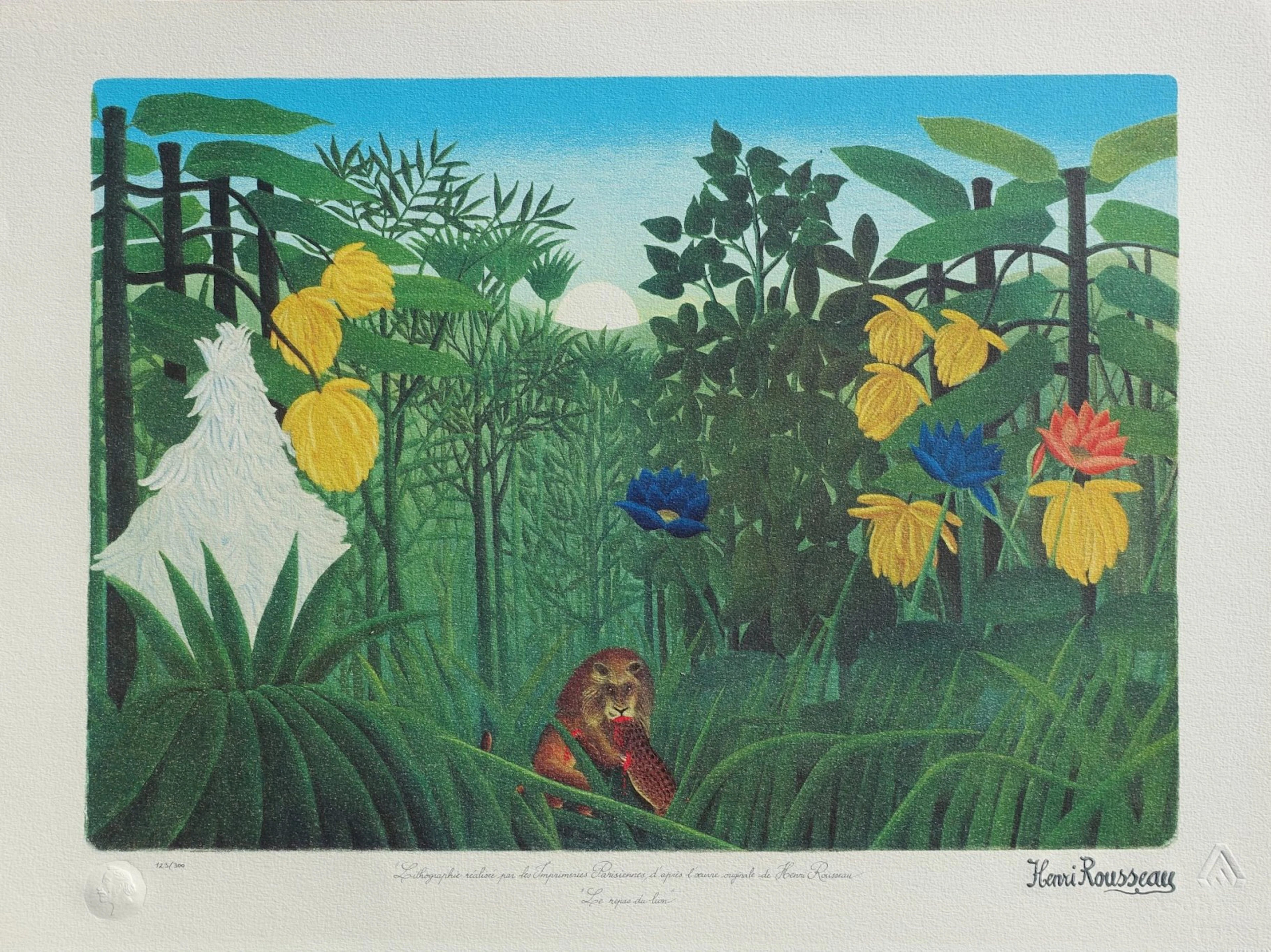 Henri ROUSSEAU (d’après) : Le repas du Lion, Lithographie signée