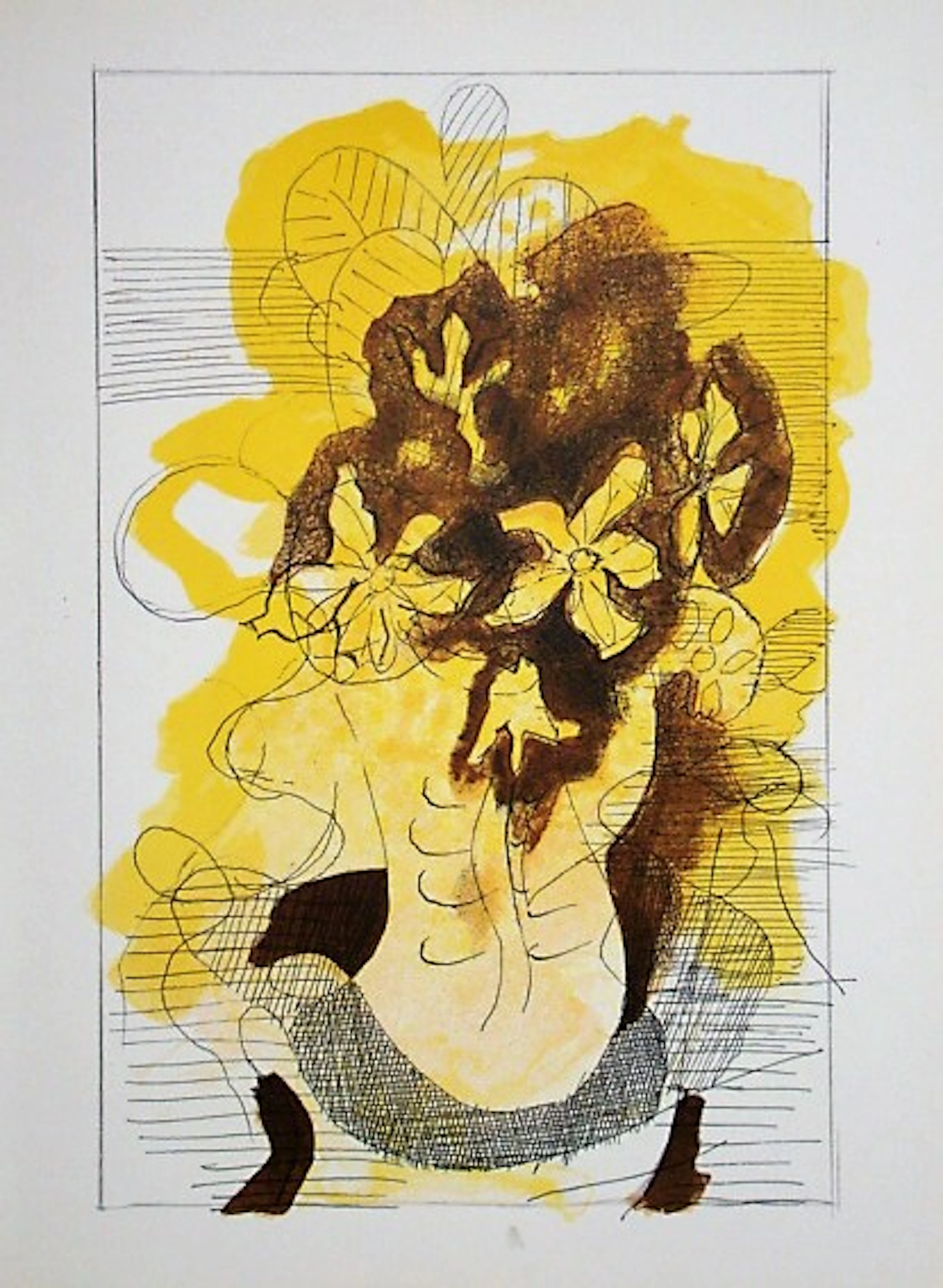 Georges BRAQUE (d’après) - Vase jaune, 1955 - Lithographie en couleurs