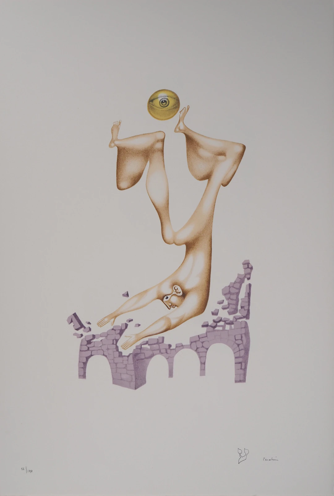 Jules PERAHIM : L’alphabet Hébreu, Attachement au passé, Lithographie
