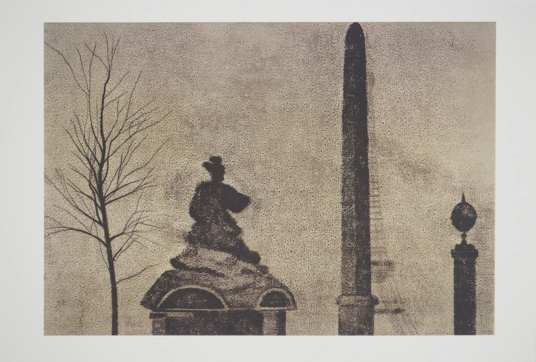 Ronald KITAJ : Paris, Place de la Concorde et Obélisque, Héliogravure