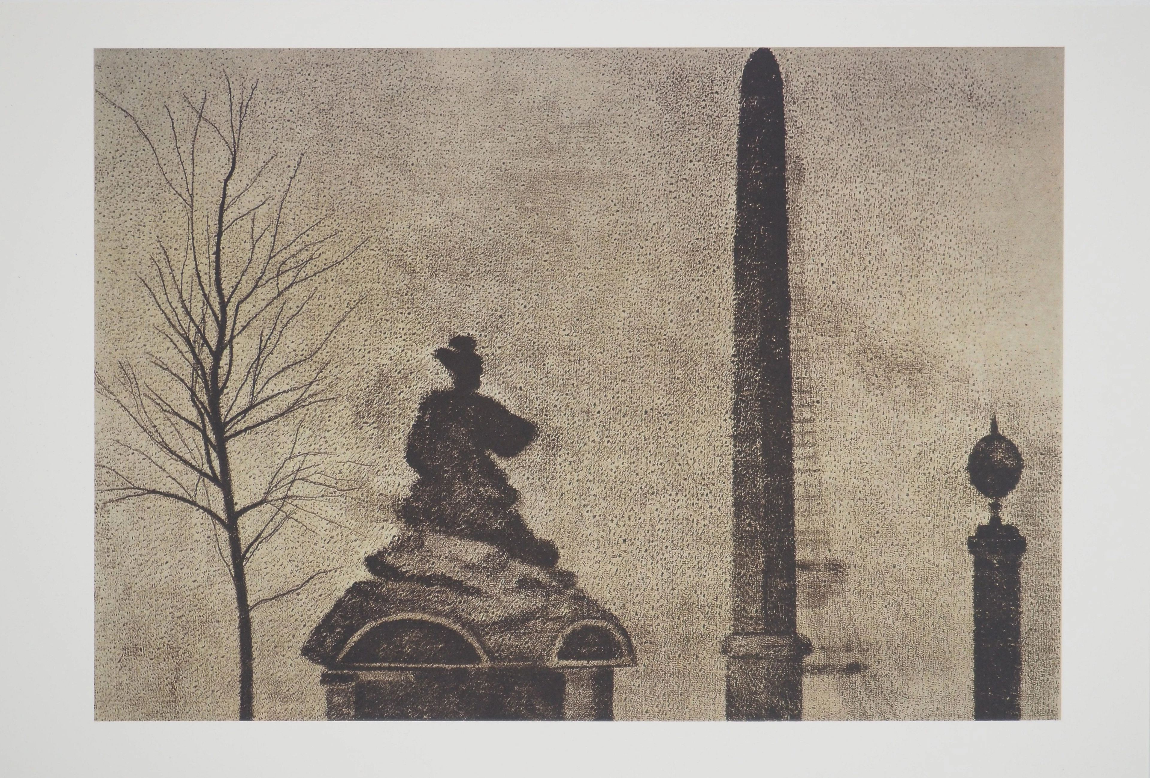 Ronald KITAJ : Paris, Place de la Concorde et Obélisque, Héliogravure