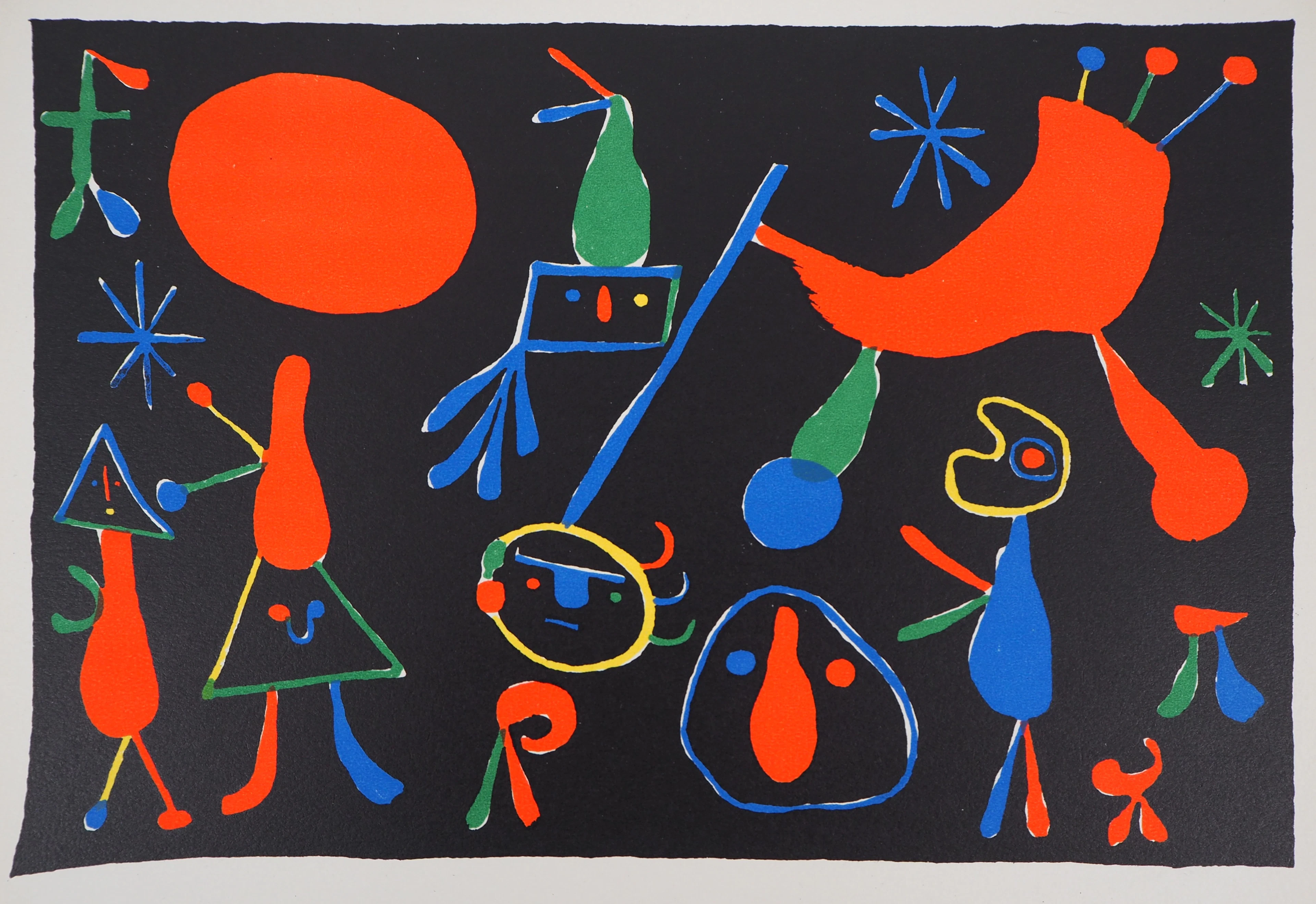 Joan MIRO - Personnages dans les étoiles, 1949 - Lithographie